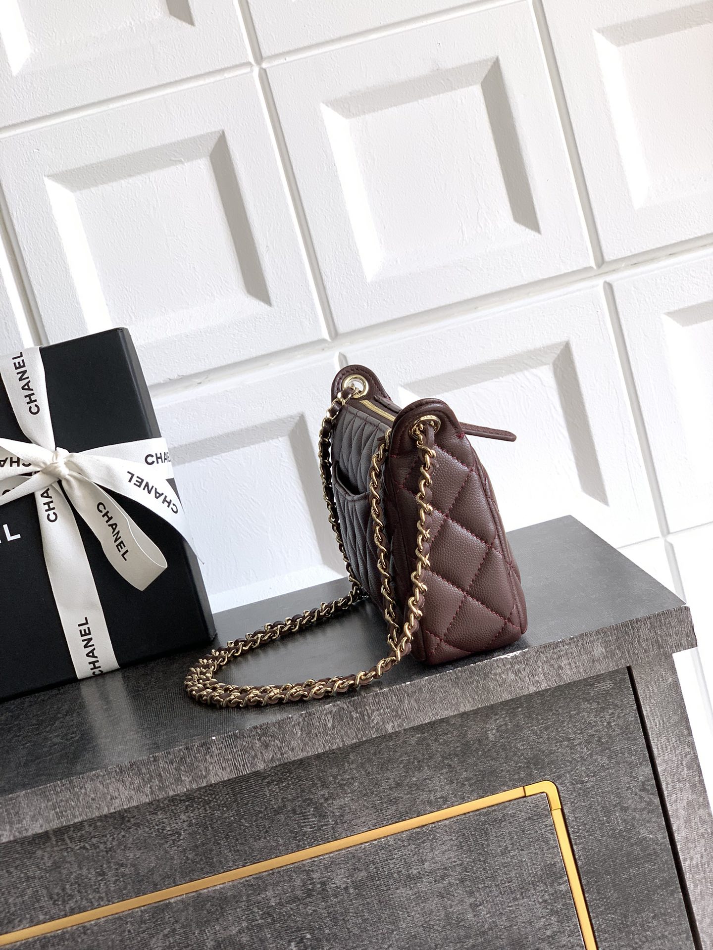 CHANEL高仿咖啡色菱格小包 女款百搭鏈條設計｜歐美奢侈品精品推薦