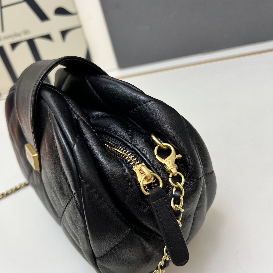 CHANEL高仿黑色貝殼包 女款鏈條小包 立體輪廓設計｜歐美奢侈品精品推薦