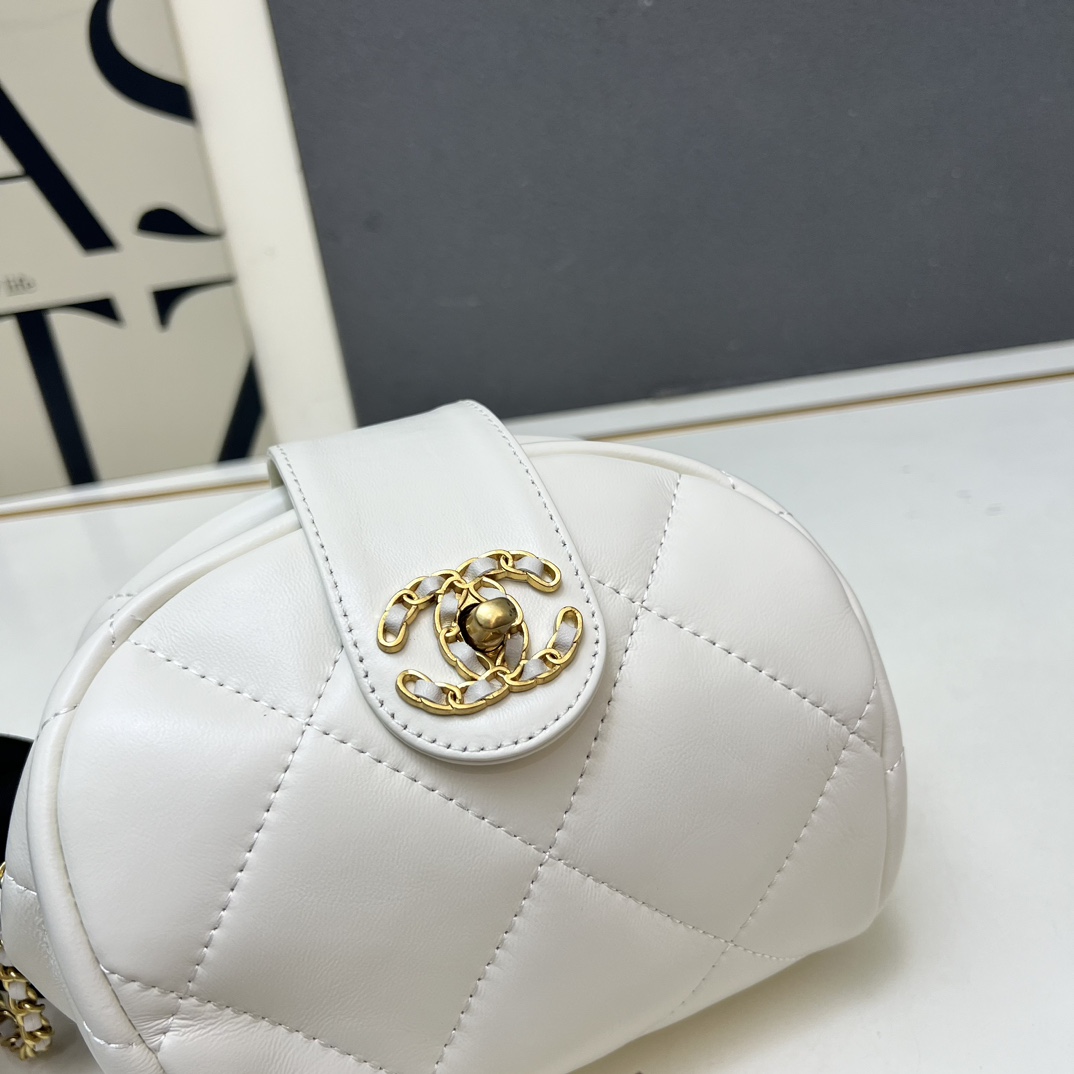 CHANEL高仿白色菱格貝殼包 女款金鏈設計小香風｜歐美奢侈品精品推薦