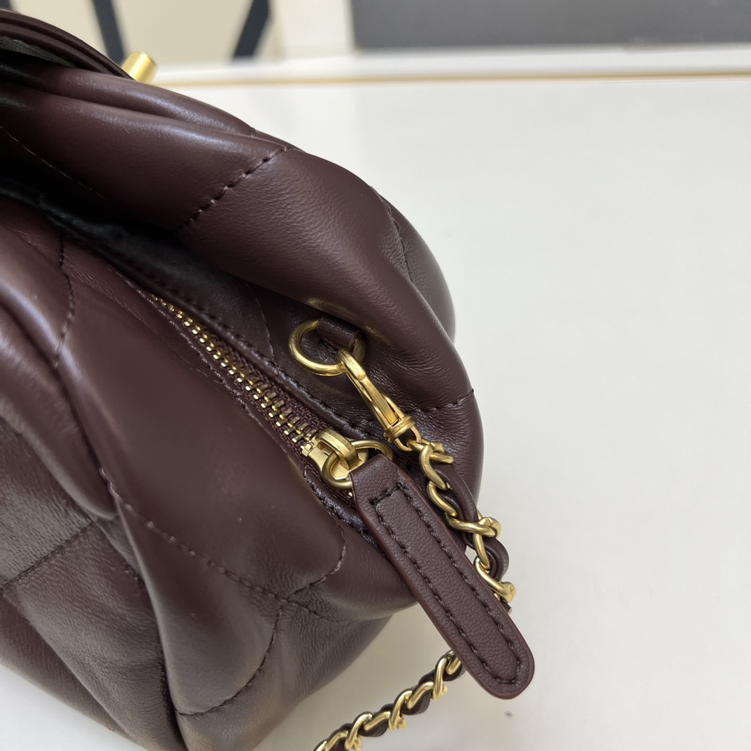CHANEL A貨咖啡色菱格貝殼包 女款金鍊優雅風｜歐美奢侈品精品推薦