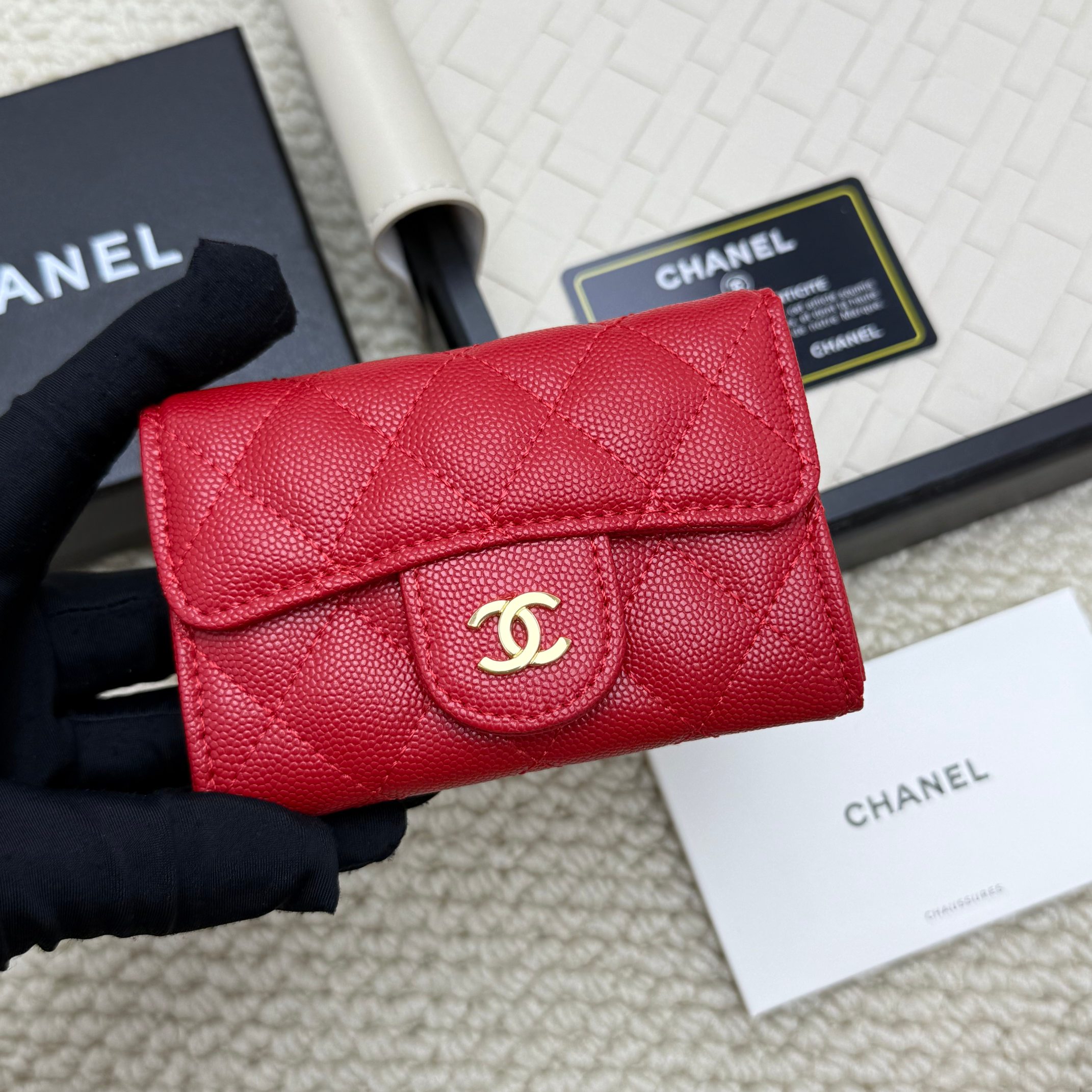 Chanel A貨紅色短夾 熱情經典皮質女用小巧錢包｜歐美奢侈品精品推薦