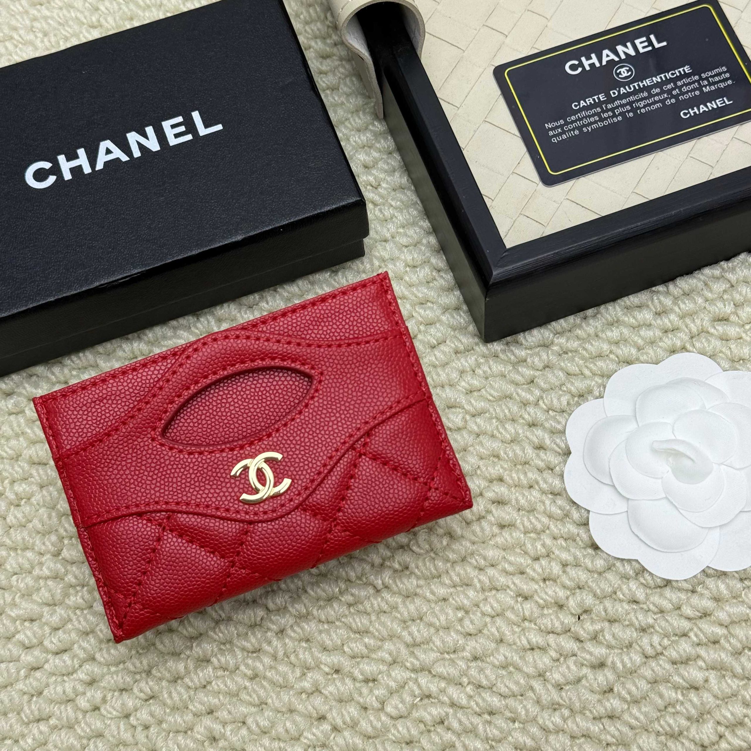 Chanel A貨女士短夾紅色經典款 品味高雅質感不凡