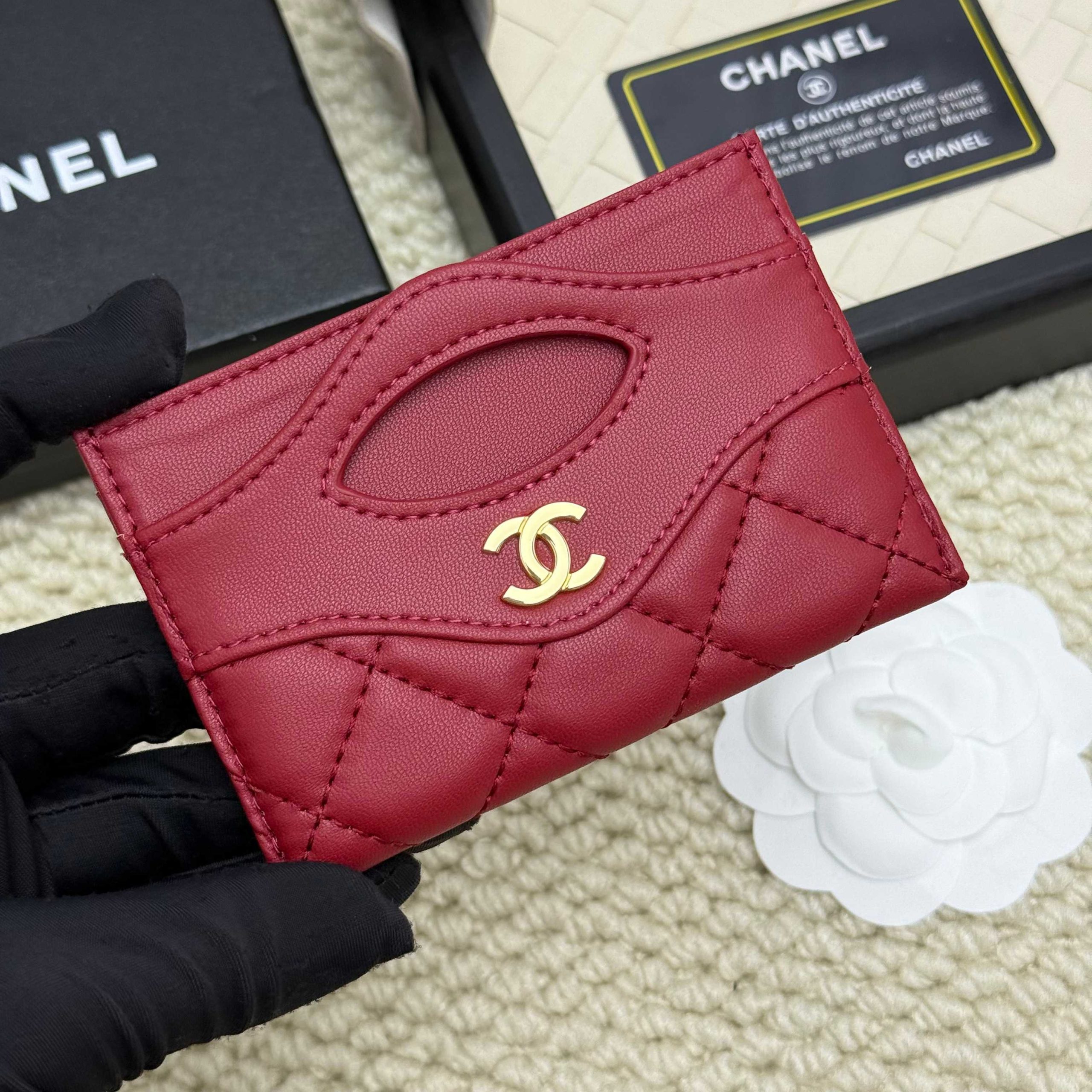 Chanel 一比一女士短夾深紅復古款 金扣魅力超還原｜歐美奢侈品精品推薦