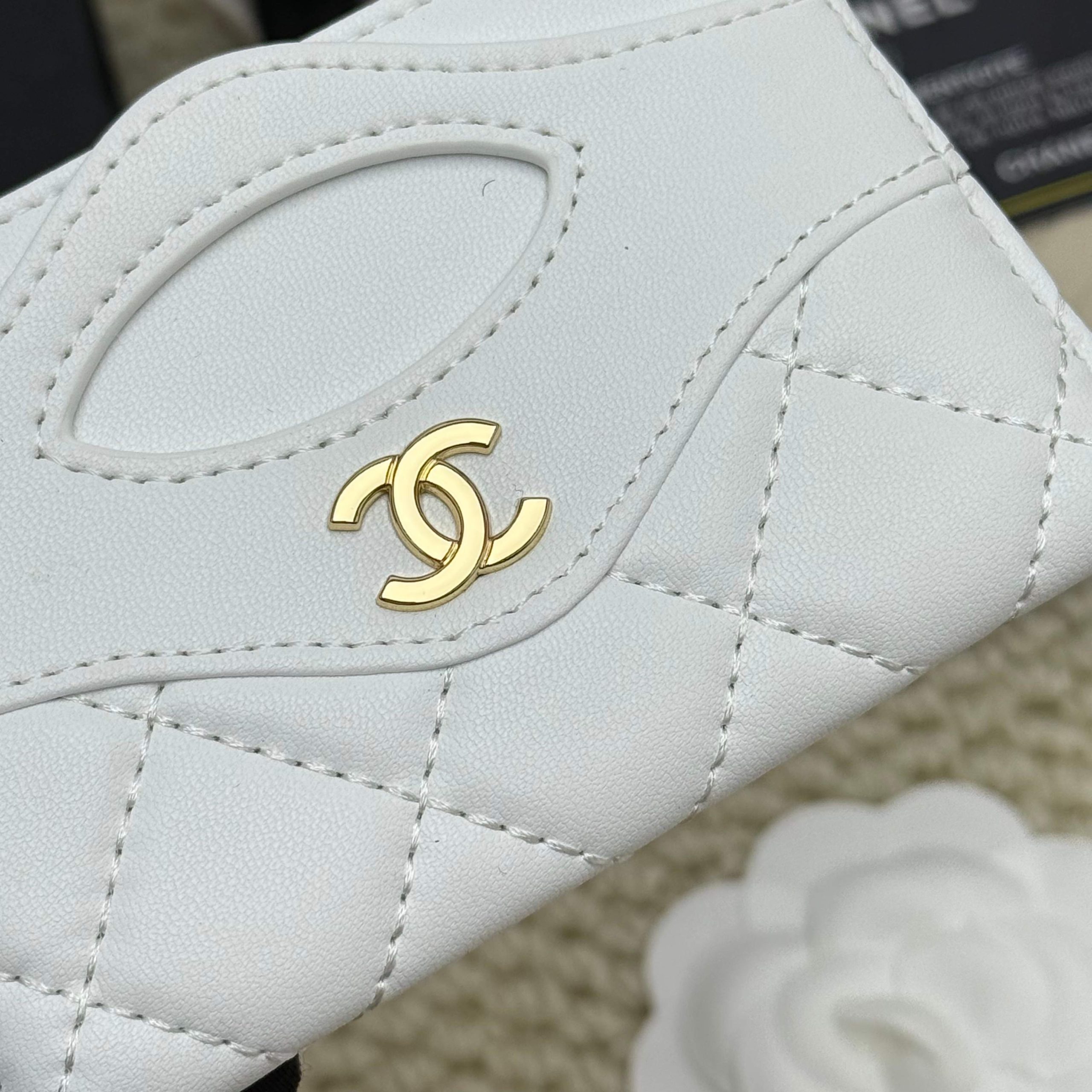 Chanel 原單女士短夾純白金扣款 優雅氣質日常百搭｜歐美奢侈品精品推薦