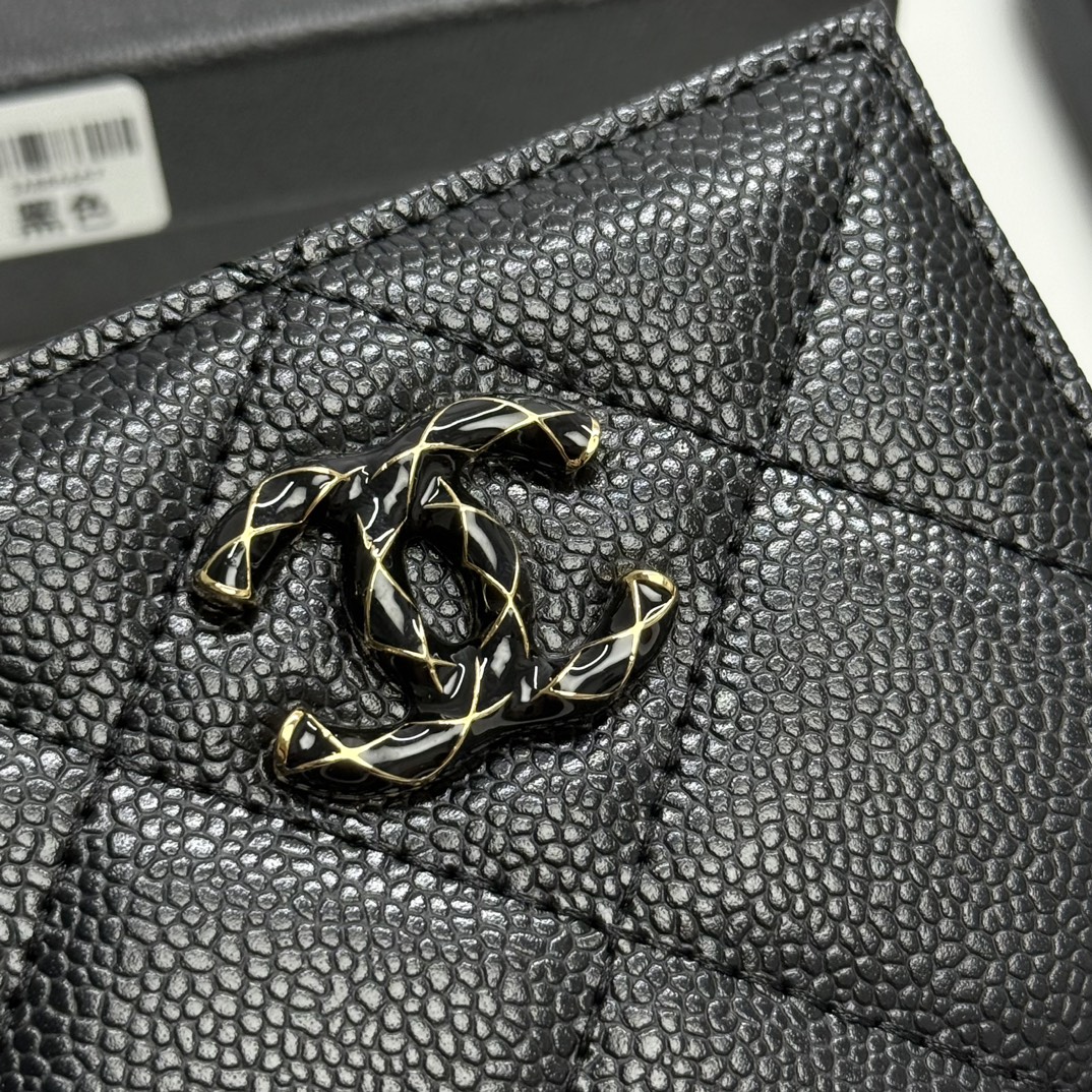 Chanel 原單女士短夾黑色造型Logo款 荔枝皮紋理感十足｜歐美奢侈品精品推薦