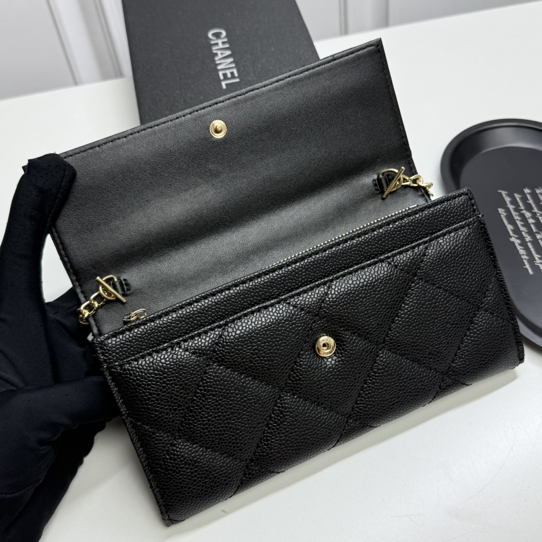 Chanel 一比一女士長夾鏈條包 黑色百搭款 氣場全開設計｜歐美奢侈品精品推薦