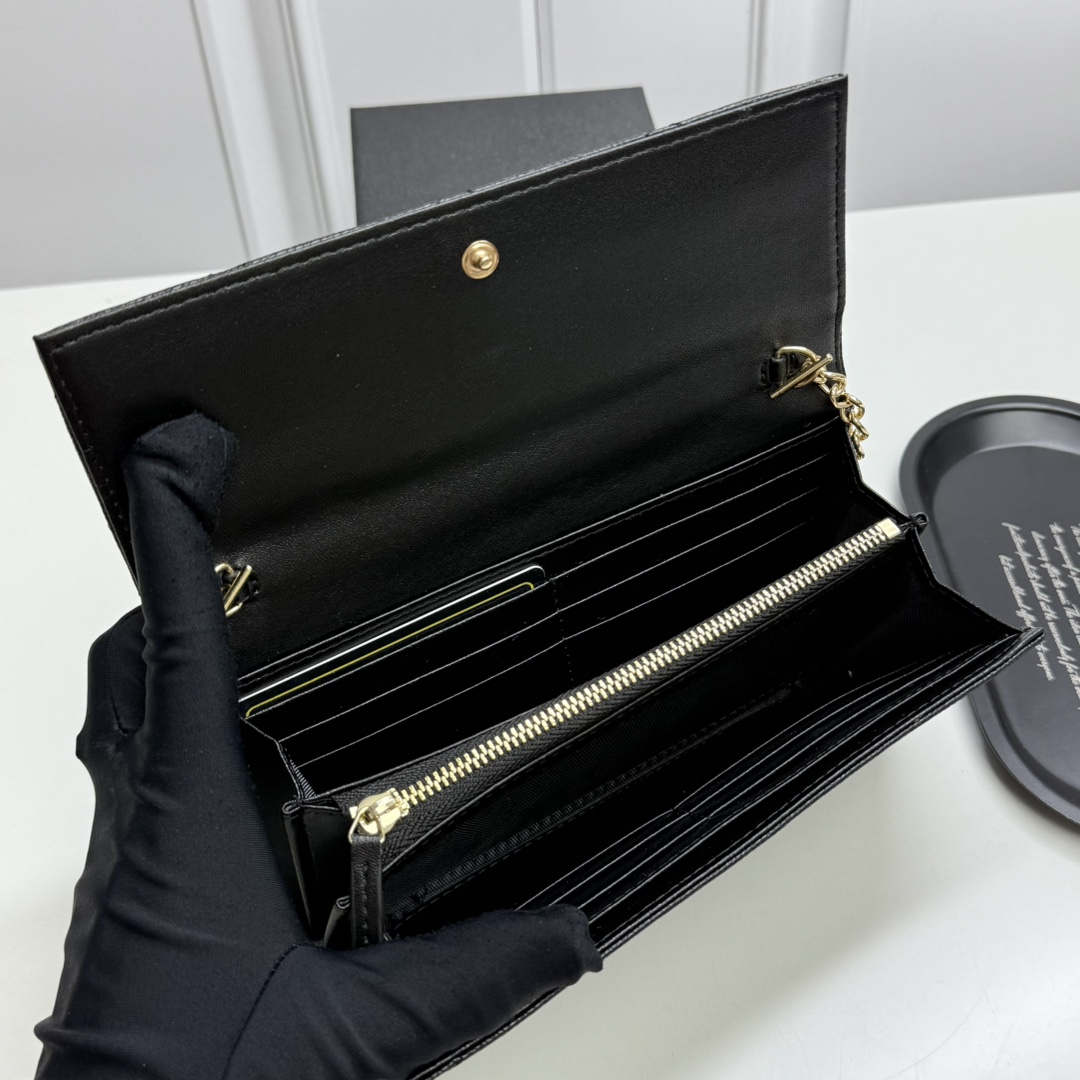 Chanel 一比一女士長夾鏈條包 黑色百搭款 氣場全開設計｜歐美奢侈品精品推薦