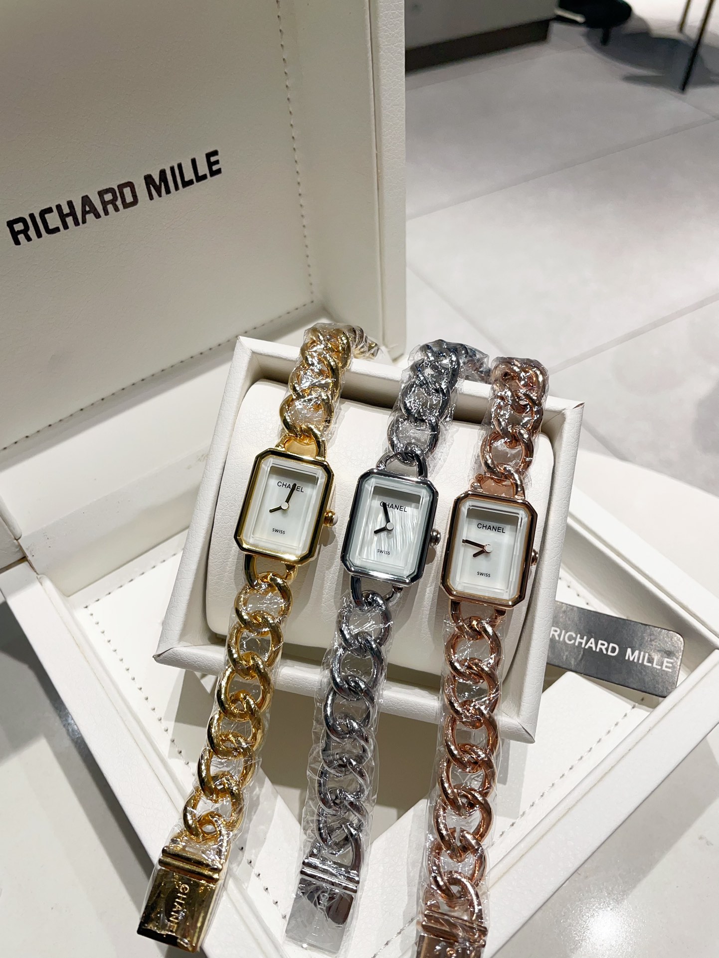 CHANEL Première A貨手錶 銀金玫瑰三色鏈帶｜歐美奢侈品精品推薦