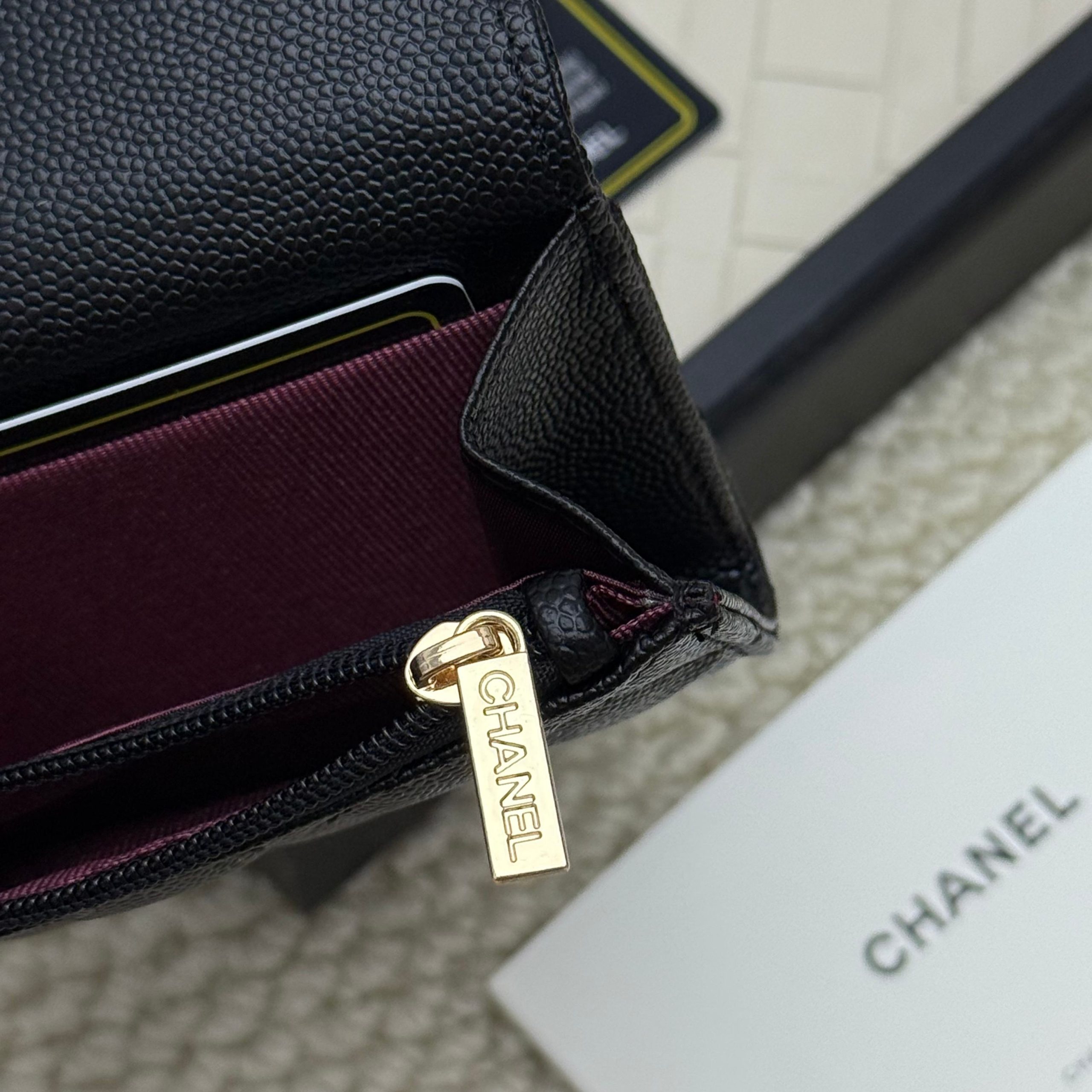 Chanel原單黑金雙C小皮夾 菱格紋質感款 迷你短夾設計｜歐美奢侈品精品推薦