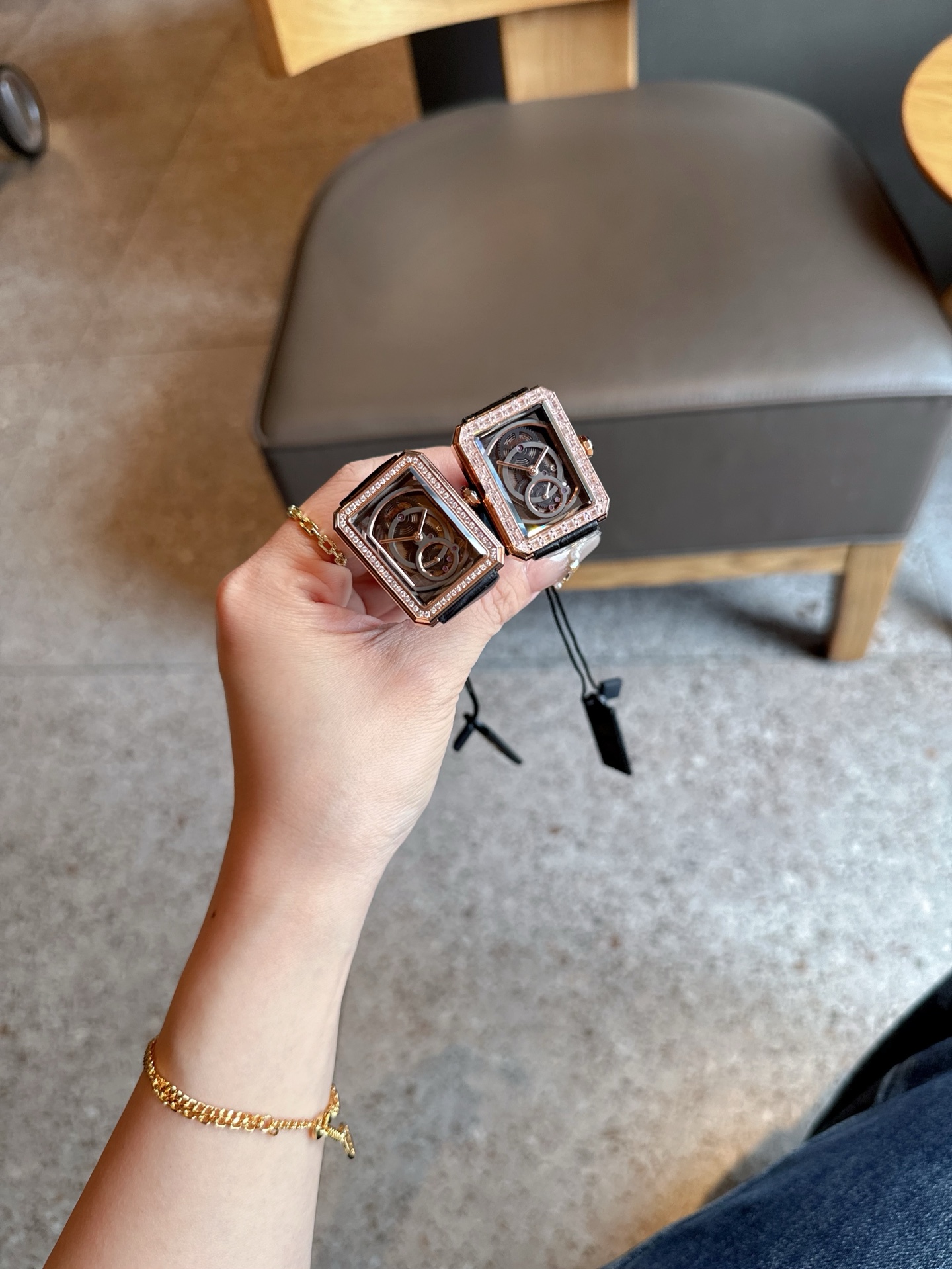 CHANEL 高仿BOY·FRIEND鏤空黑面機械女錶 原單皮帶自動款｜歐美奢侈品精品推薦