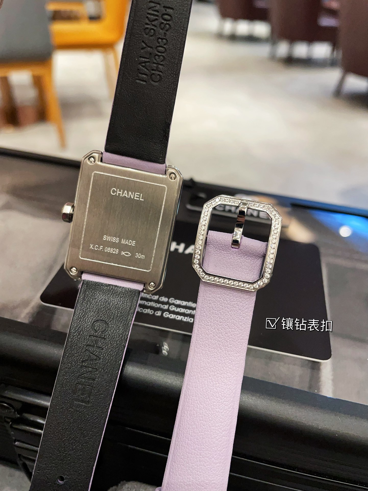 CHANEL 高仿BOY·FRIEND香檳金小秒盤女錶 A級紫皮革鑽圈設計｜歐美奢侈品精品推薦