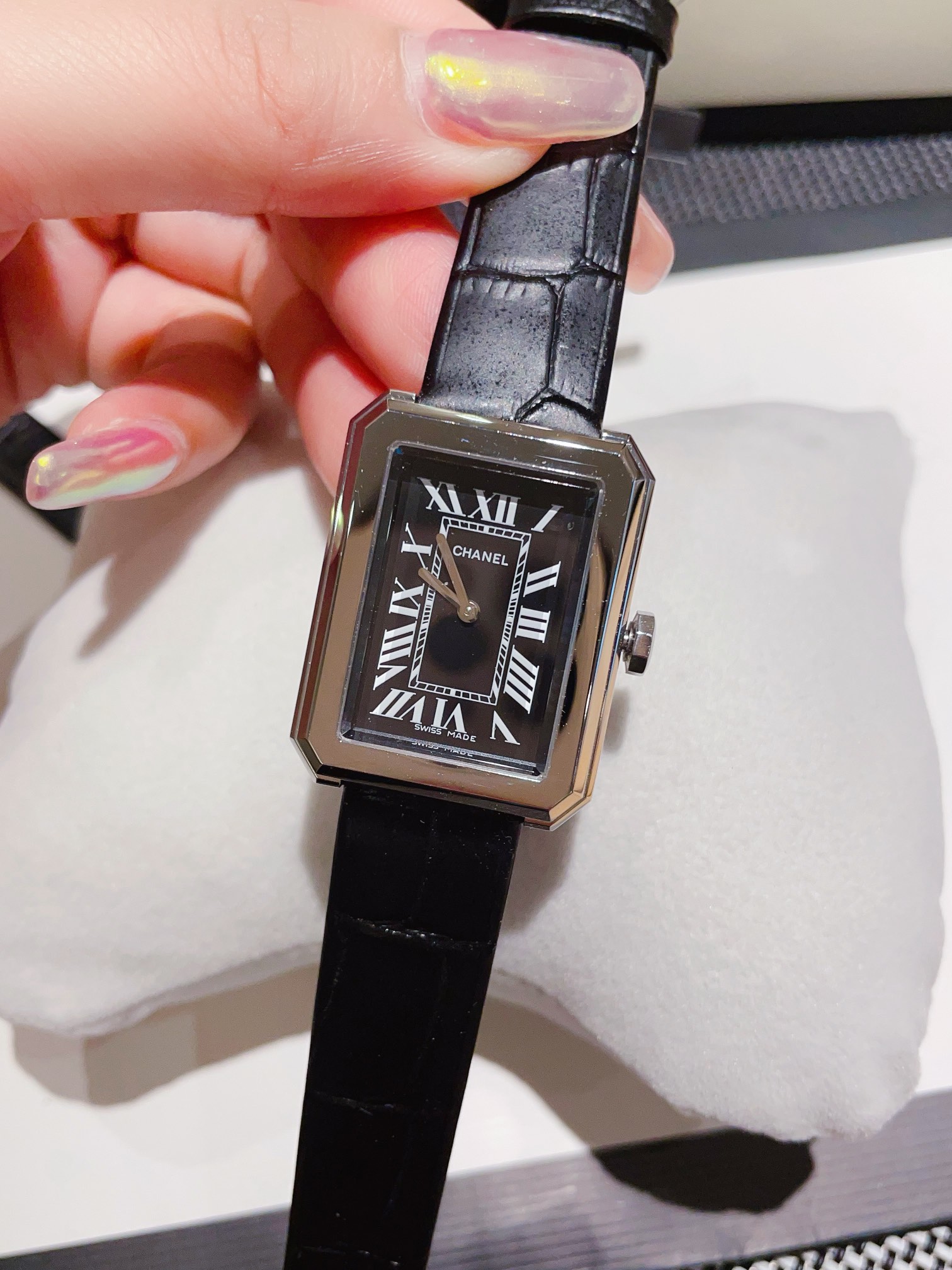 CHANEL 高仿BOY·FRIEND黑羅馬字面金邊女錶 一比一真皮時尚款｜歐美奢侈品精品推薦