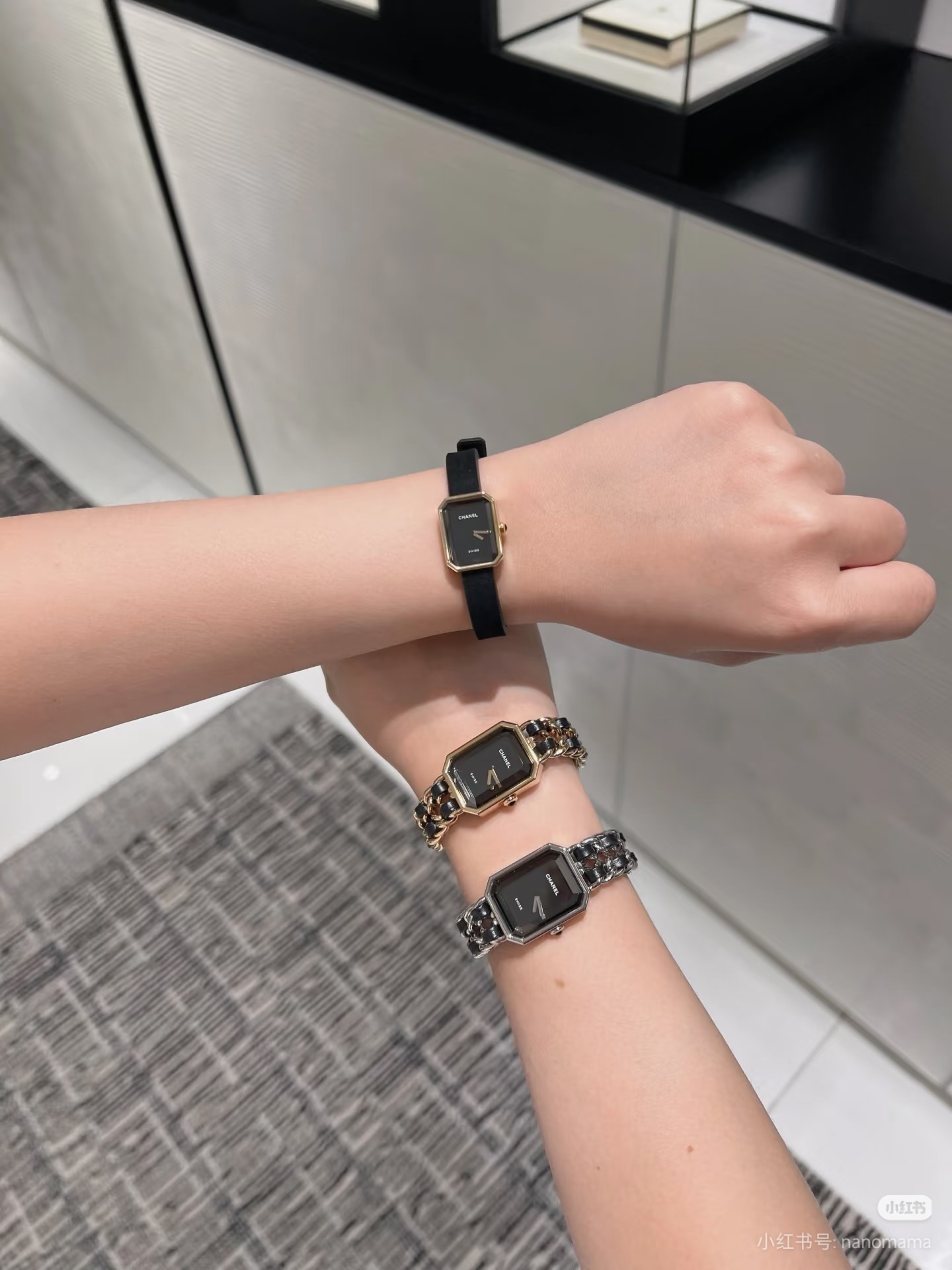 CHANEL 高仿Première八角金邊黑面女錶 經典CODE COCO系列｜歐美奢侈品精品推薦