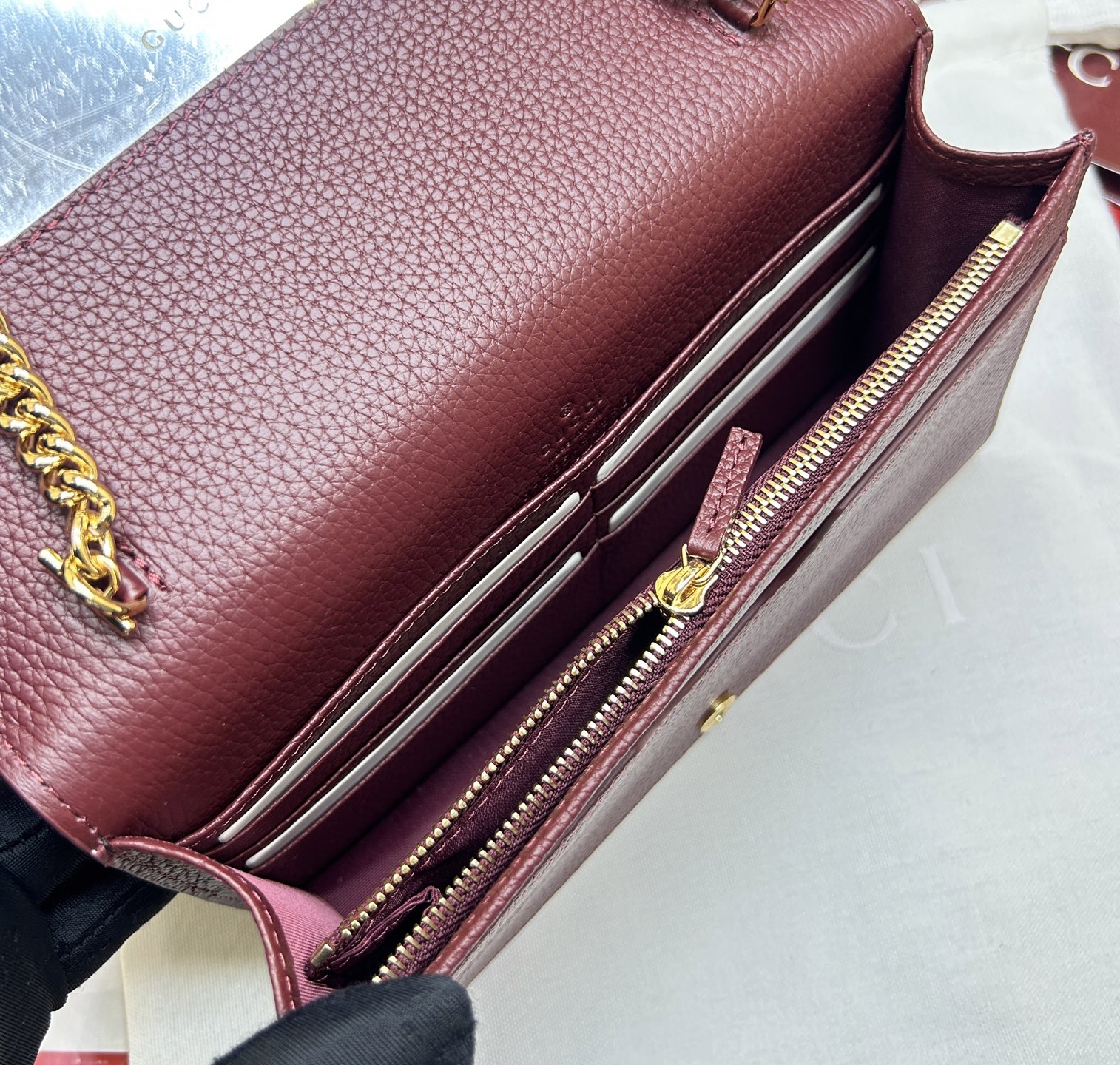 GUCCI A貨GG Marmont 黑紅拼色鏈條包 經典雙G設計｜歐美奢侈品精品推薦