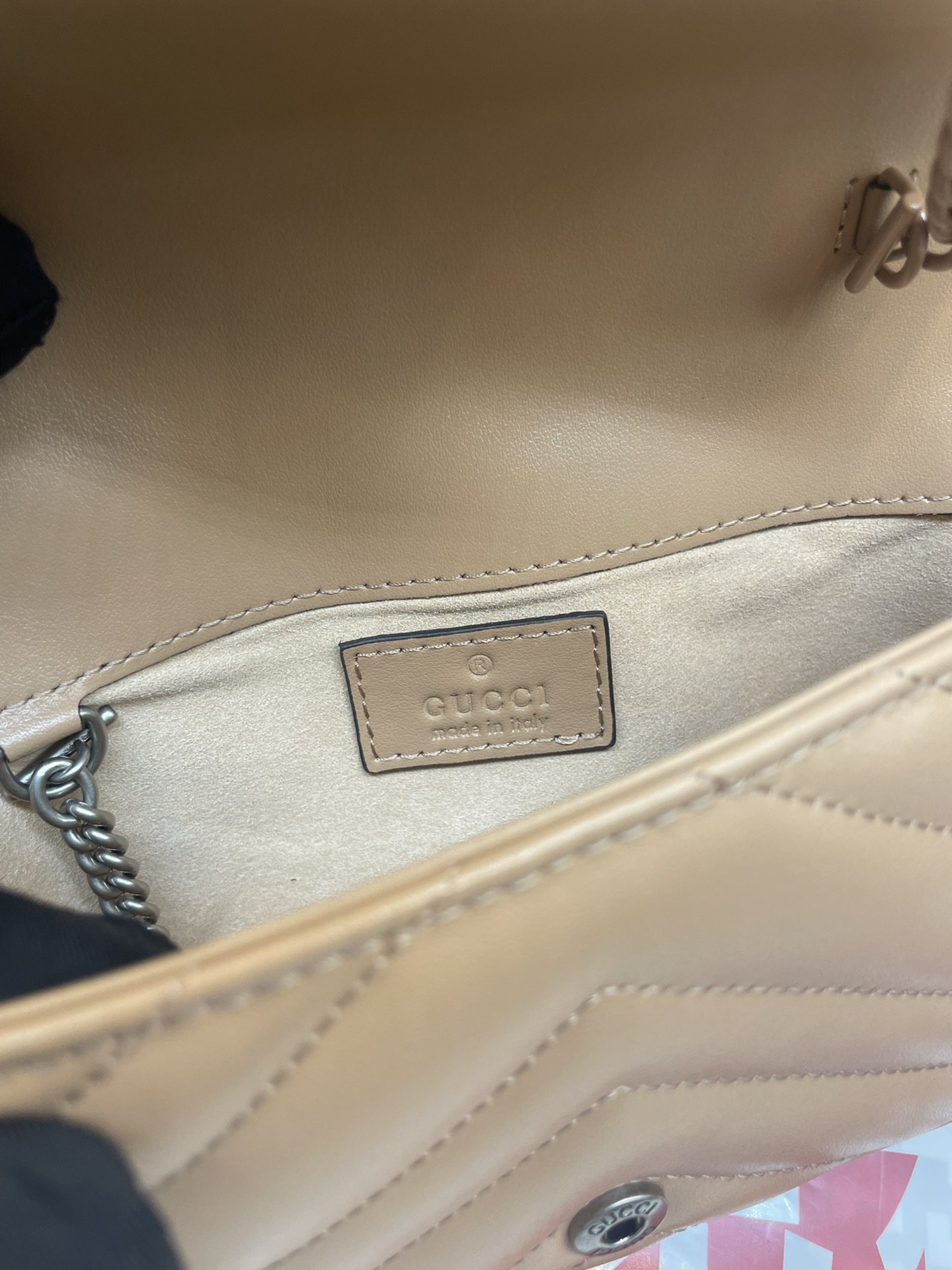 GUCCI 高仿GG Marmont迷你包 476433玫瑰米色 鏈條斜背百搭款｜歐美奢侈品精品推薦