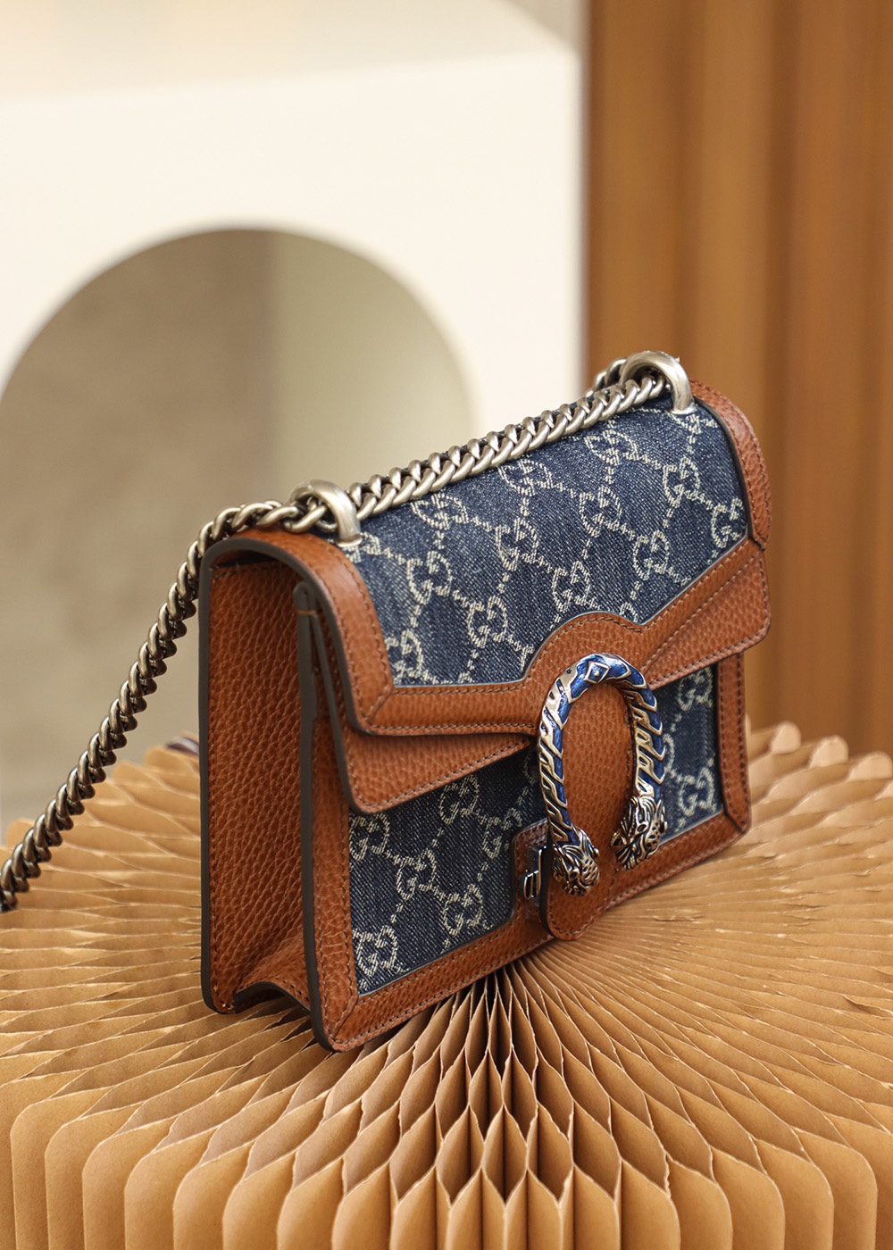 Gucci高仿Dionysus丹寧迷你包 男女款小巧鏈條設計百搭推薦｜歐美奢侈品精品推薦