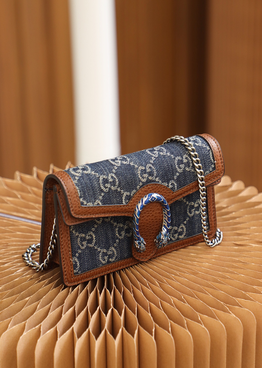 Gucci高仿Dionysus丹寧小包 女士百搭造型輕盈鏈條肩背款｜歐美奢侈品精品推薦