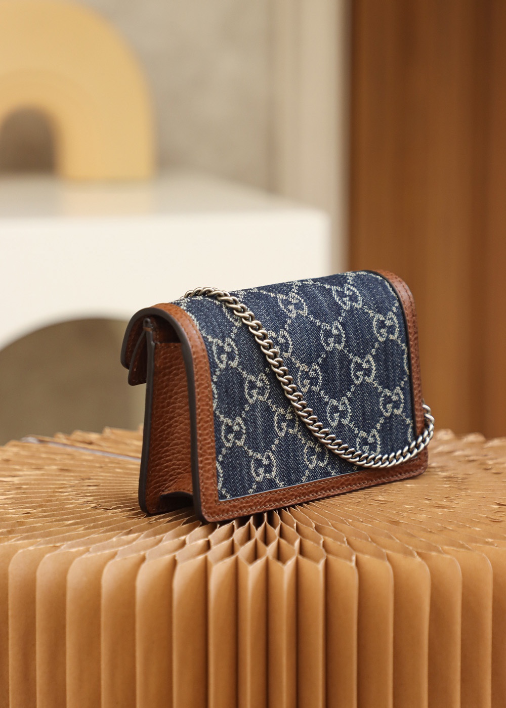 Gucci高仿Dionysus丹寧小包 女士百搭造型輕盈鏈條肩背款｜歐美奢侈品精品推薦