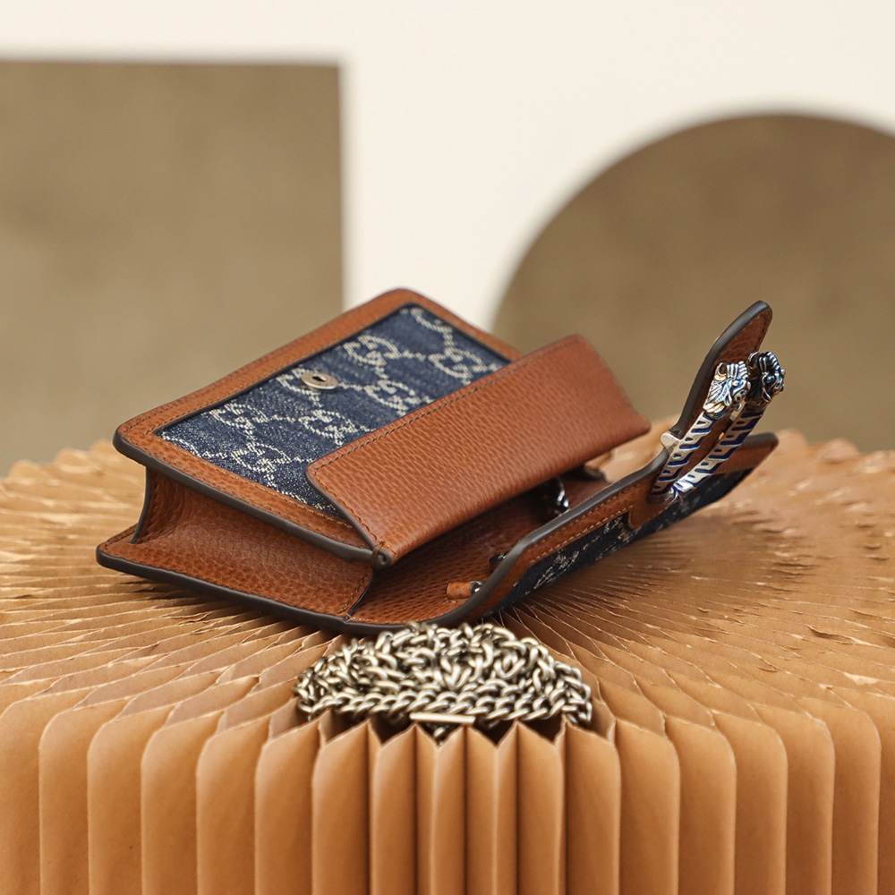 Gucci高仿Dionysus丹寧小包 女士百搭造型輕盈鏈條肩背款｜歐美奢侈品精品推薦