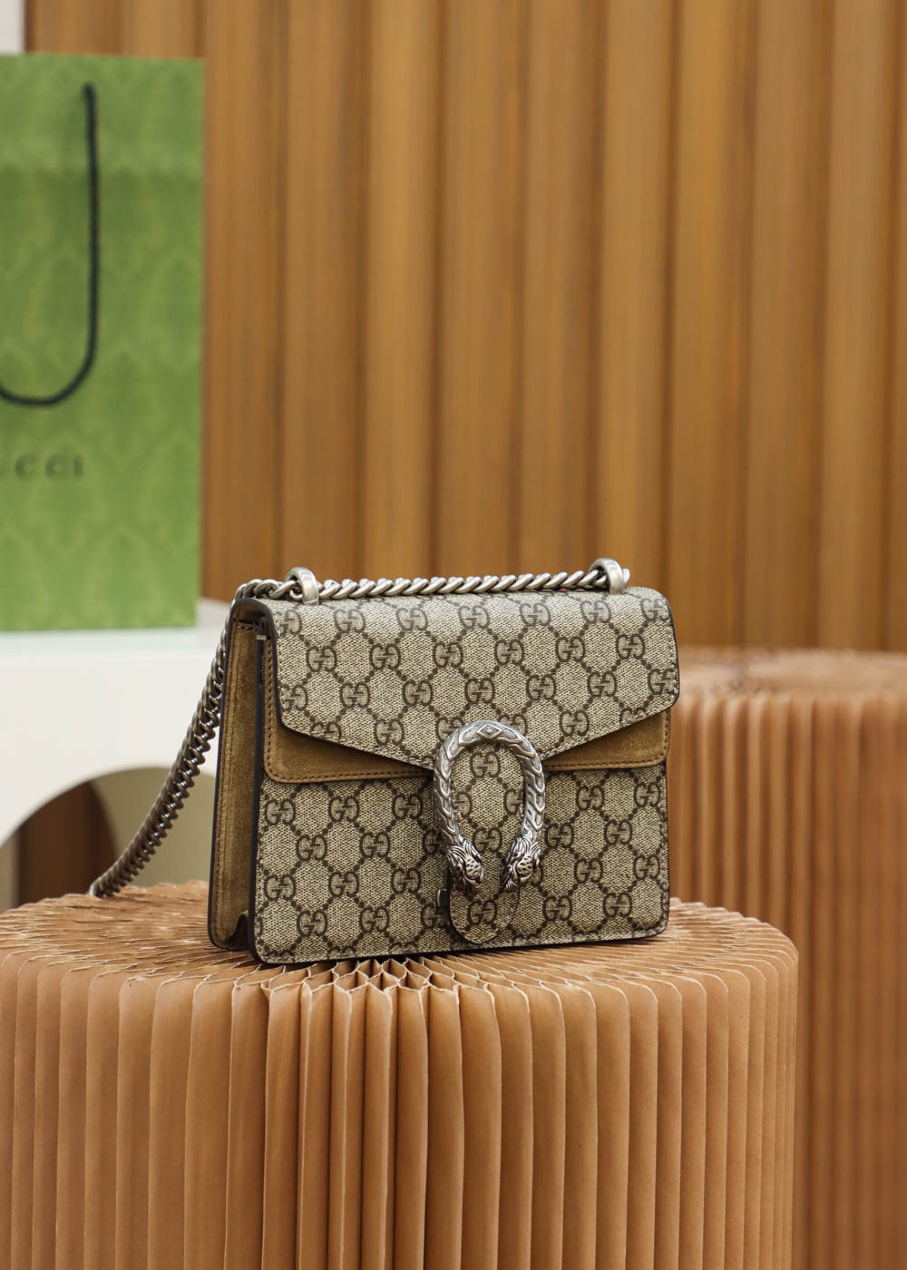 Gucci原單Dionysus GG老花小型手袋 女士復古鏈條包時尚推薦｜歐美奢侈品精品推薦