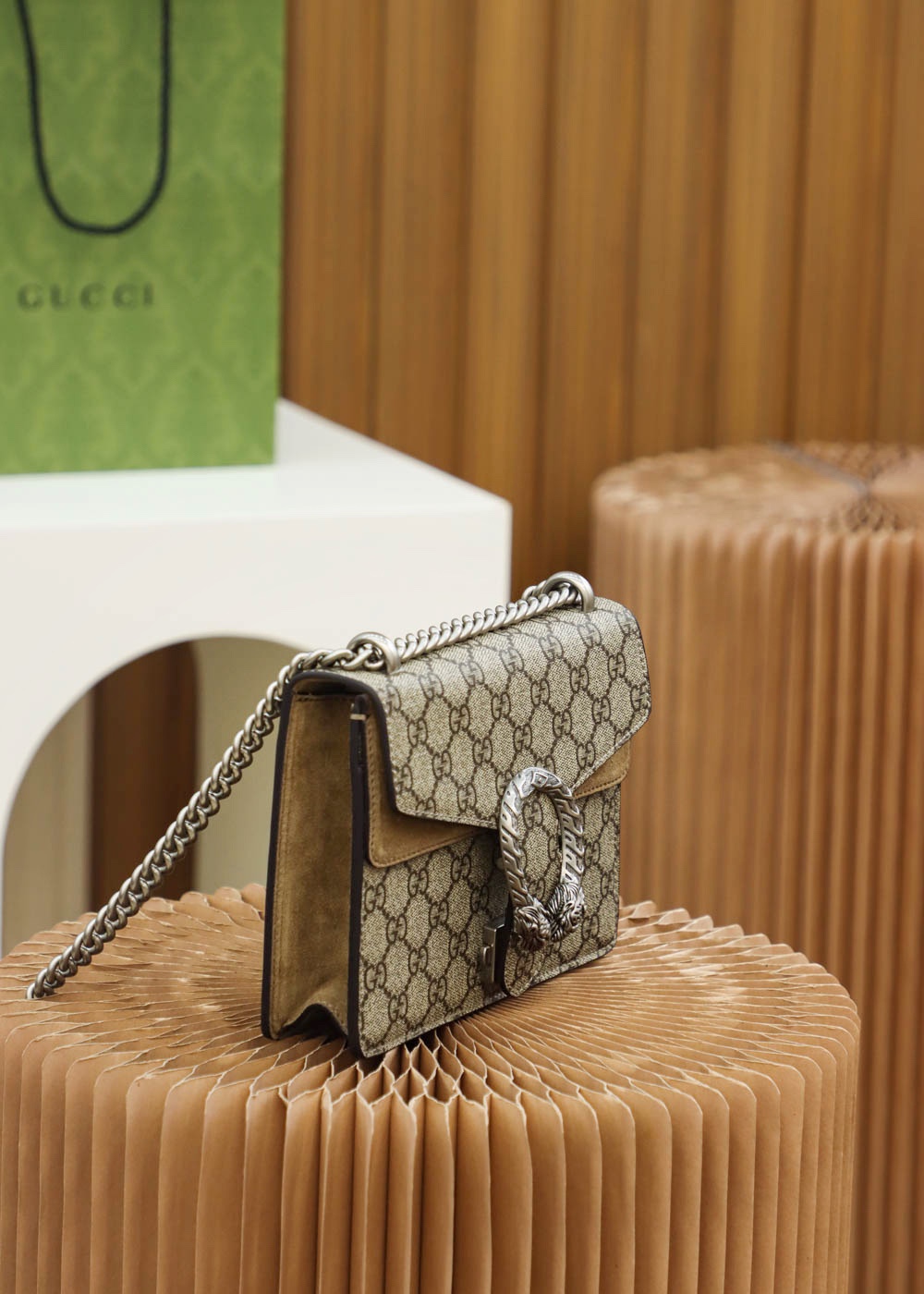 Gucci原單Dionysus GG老花小型手袋 女士復古鏈條包時尚推薦｜歐美奢侈品精品推薦
