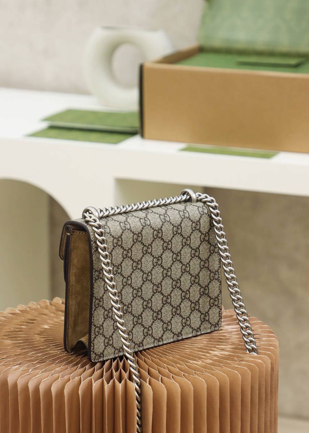 Gucci原單Dionysus GG老花小型手袋 女士復古鏈條包時尚推薦｜歐美奢侈品精品推薦