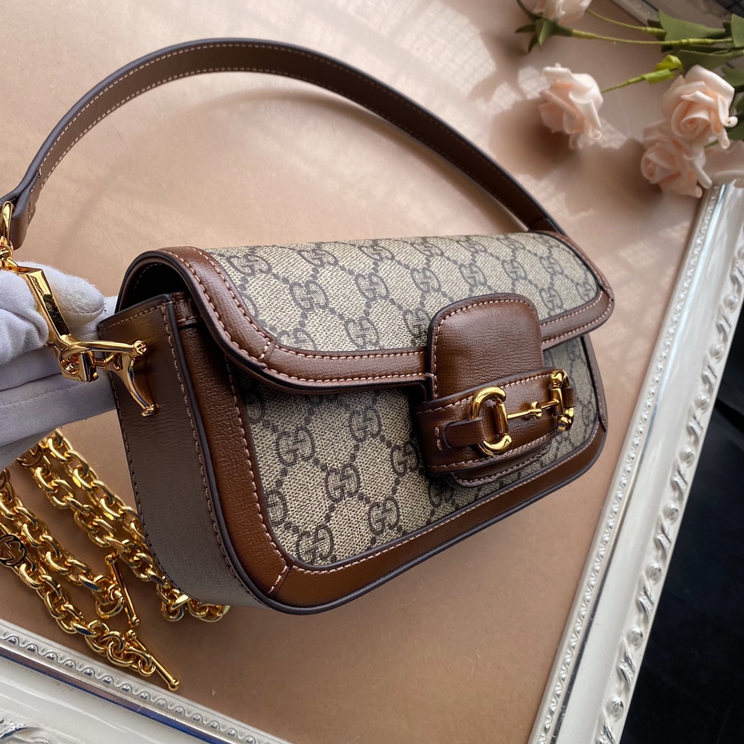 Gucci高仿Horsebit GG老花鏈條包 女用雙背帶設計優雅復古款｜歐美奢侈品精品推薦