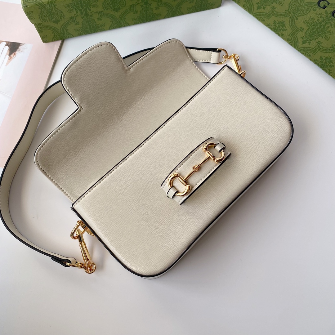 Gucci原單Horsebit奶白色牛皮鍊帶包 女用復古五金時尚優雅包款｜歐美奢侈品精品推薦