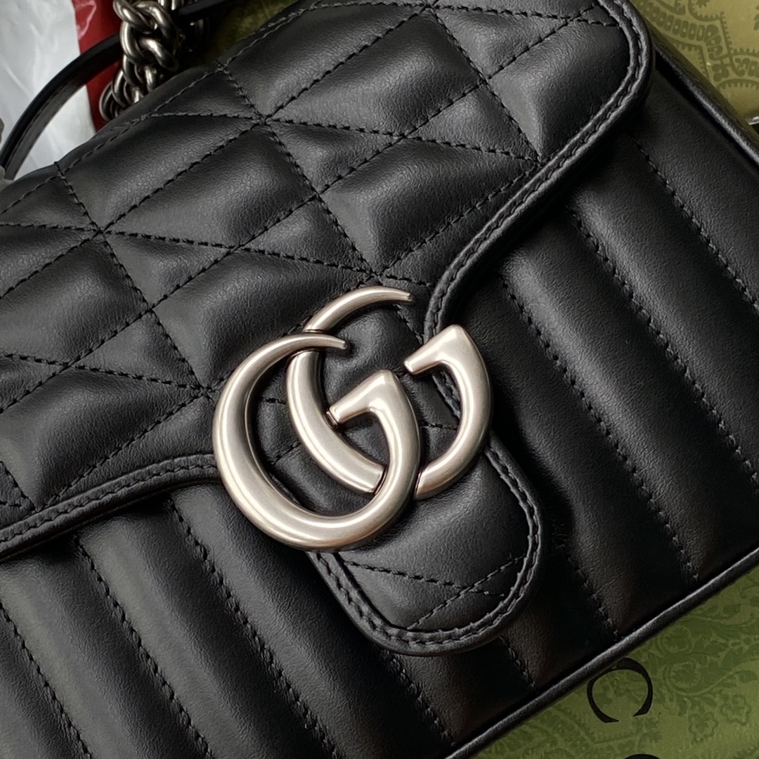 Gucci 高仿GG Marmont黑色女用包 義式簡約鏈條款｜歐美奢侈品精品推薦