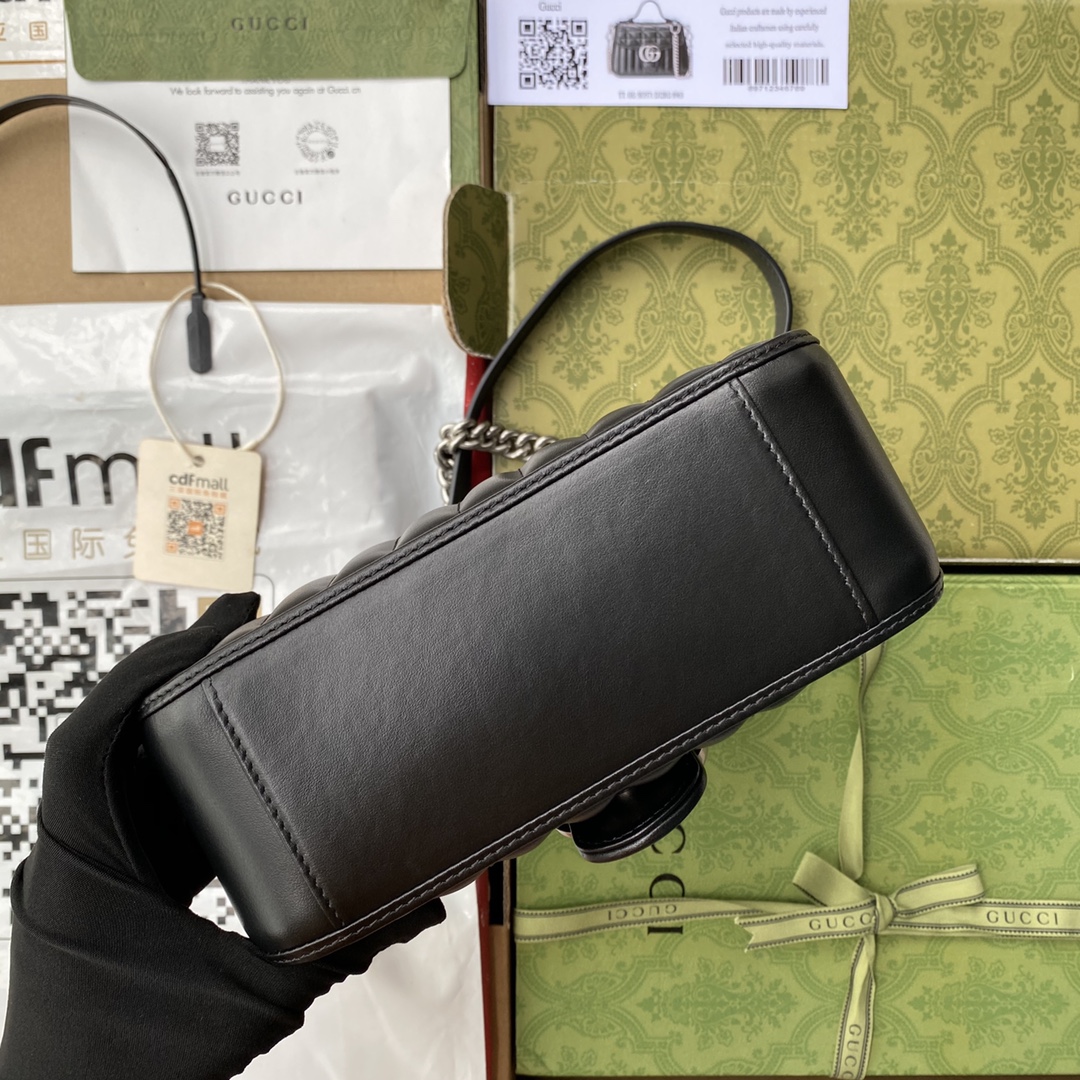 Gucci 高仿GG Marmont黑色女用包 義式簡約鏈條款｜歐美奢侈品精品推薦