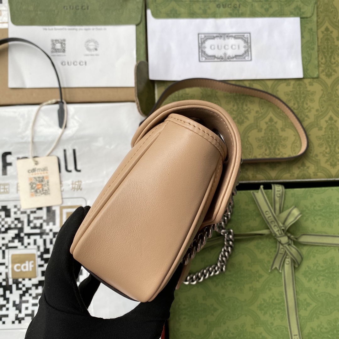 Gucci 高仿GG Marmont卡其鍊帶包 女用人氣款休閒通勤｜歐美奢侈品精品推薦