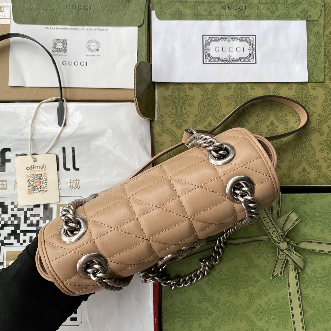 Gucci 高仿GG Marmont卡其鍊帶包 女用人氣款休閒通勤｜歐美奢侈品精品推薦