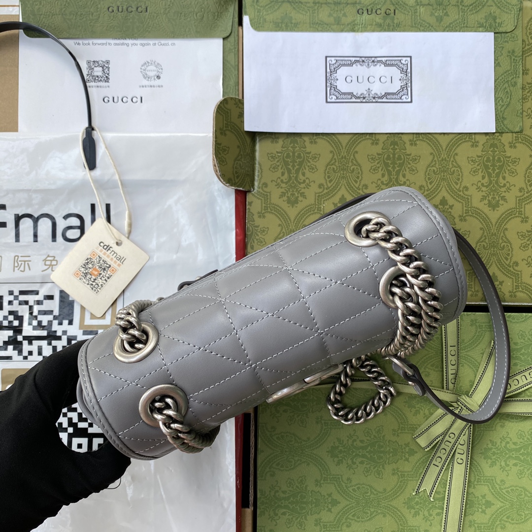 Gucci 高仿灰色GG Marmont女包 鏈條細節完美呈現|超A仿原單精品圖片 10 Gucci 高仿灰色GG Marmont女包 鏈條細節完美呈現|歐美奢侈品精品推薦