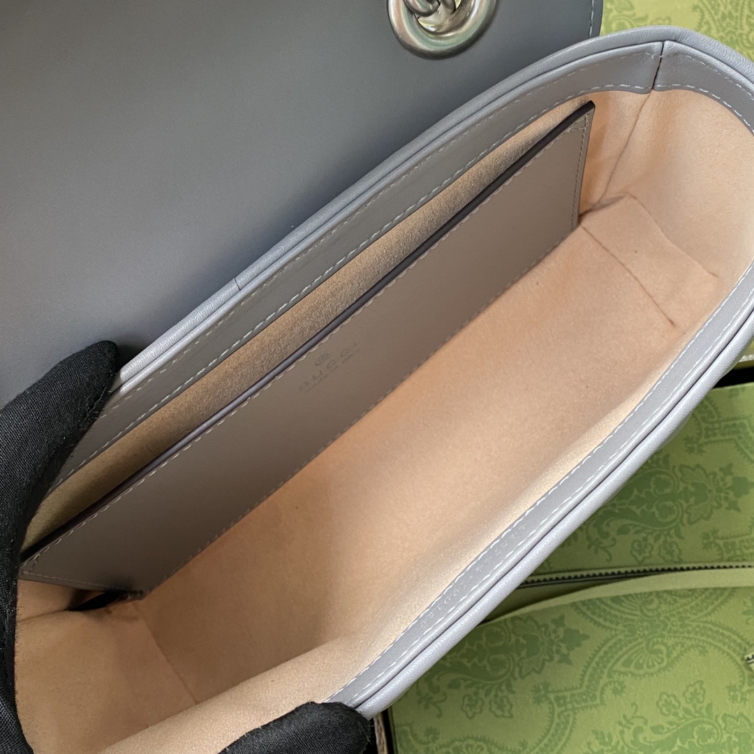 Gucci 高仿灰色GG Marmont女包 鏈條細節完美呈現|超A仿原單精品圖片 8 Gucci 高仿灰色GG Marmont女包 鏈條細節完美呈現|歐美奢侈品精品推薦