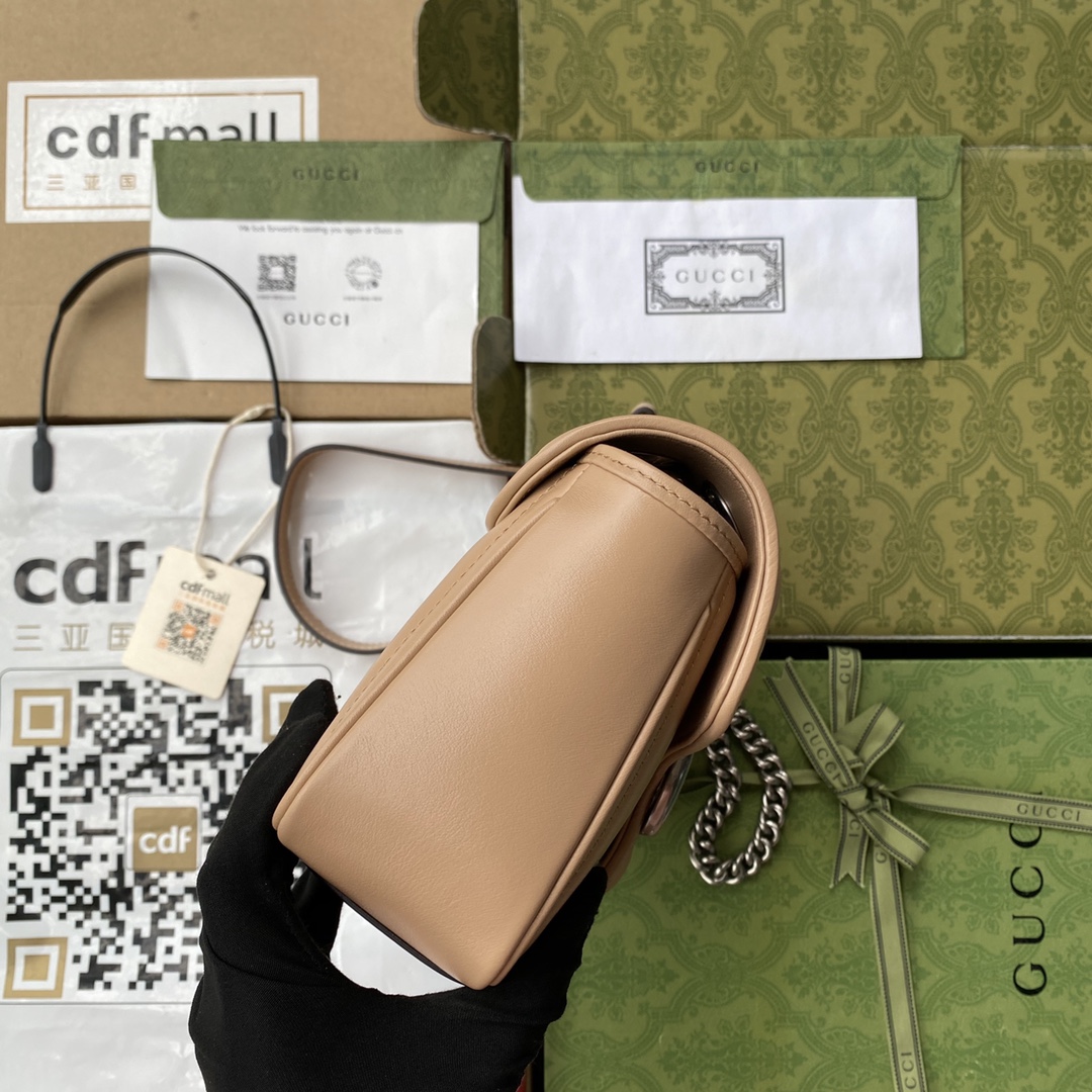 Gucci 一比一GG Marmont卡其包 女用鏈條款 柔和氣質款式｜歐美奢侈品精品推薦