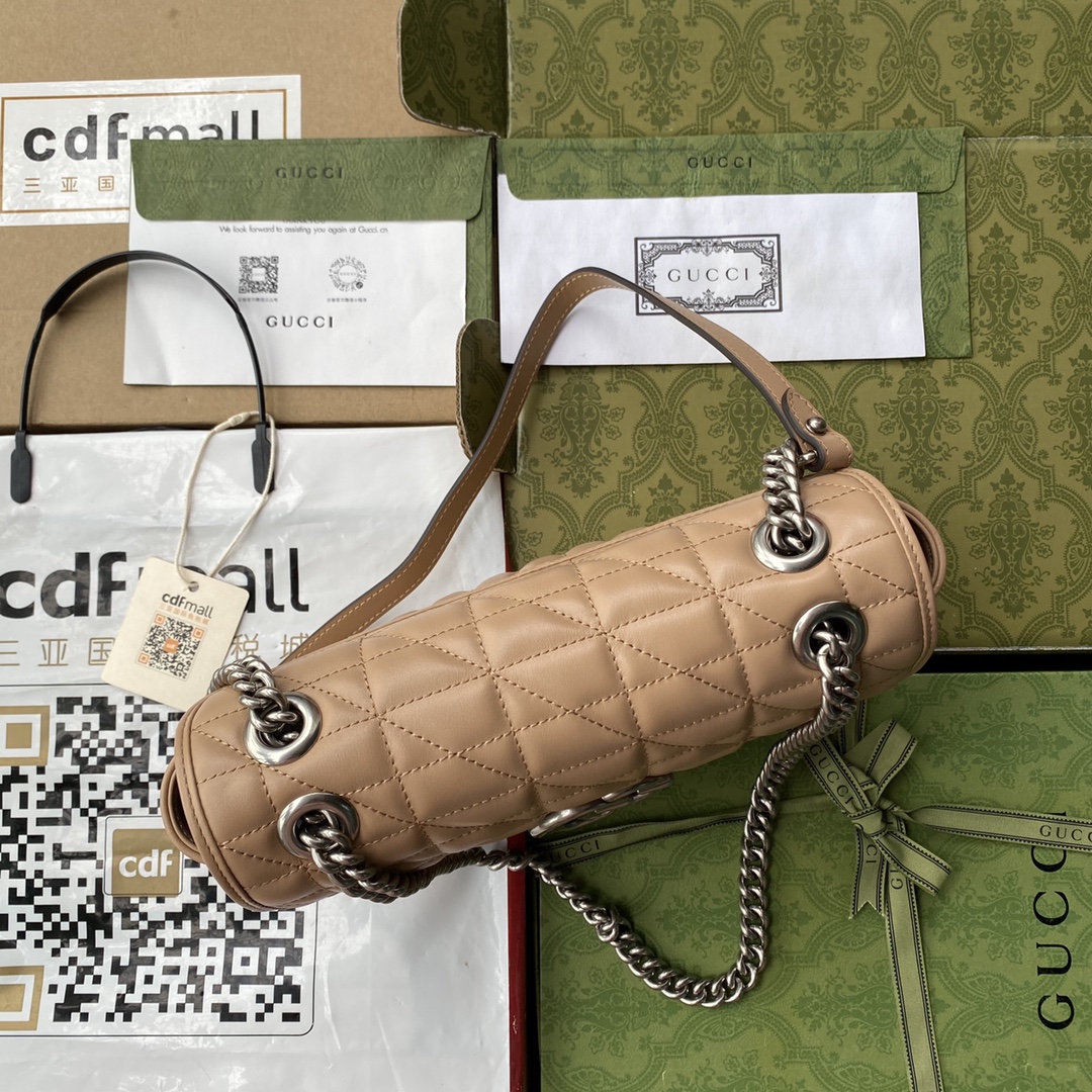 Gucci 一比一GG Marmont卡其包 女用鏈條款 柔和氣質款式｜歐美奢侈品精品推薦