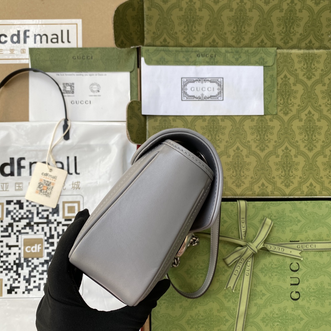 Gucci 一比一GG Marmont灰色包 女用人氣鏈條設計通勤款｜歐美奢侈品精品推薦