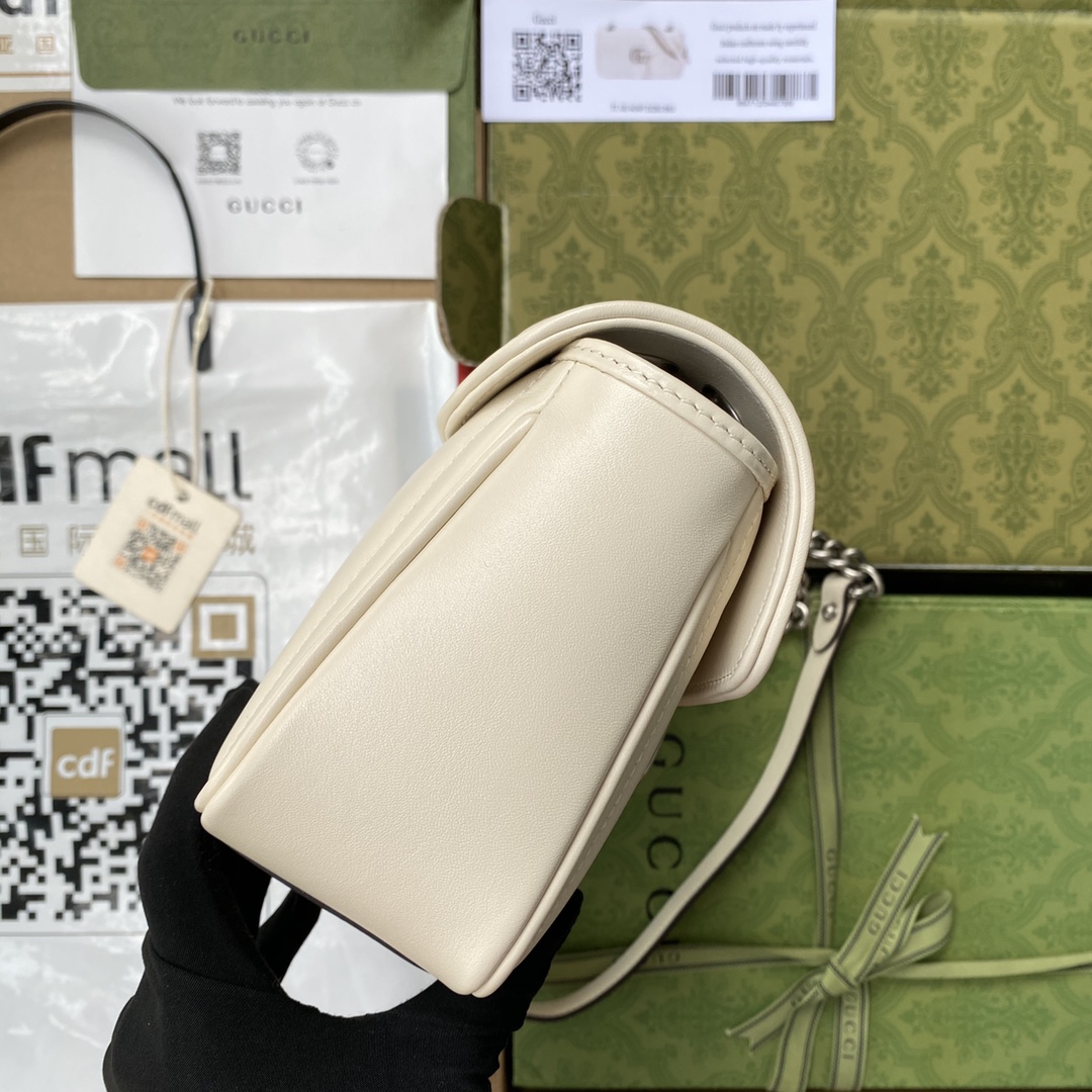 Gucci 原單GG Marmont奶白肩背包 女用典雅風格精品｜歐美奢侈品精品推薦