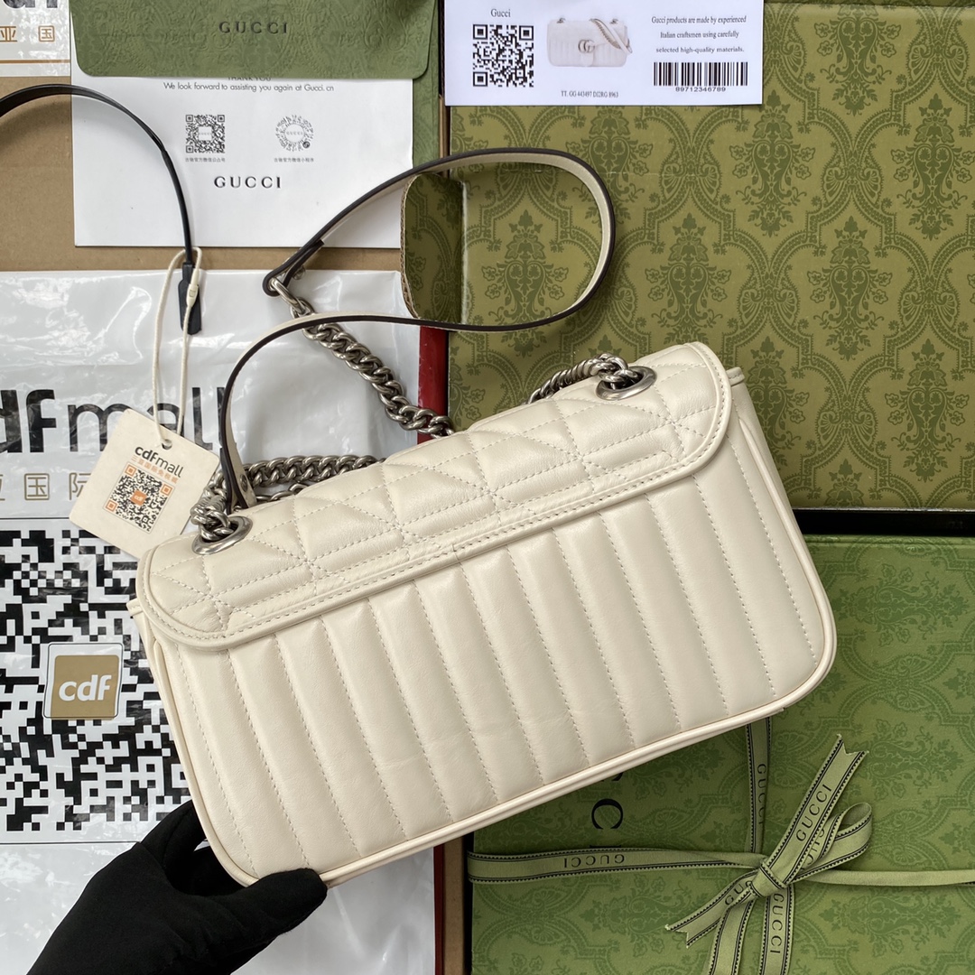 Gucci 原單GG Marmont奶白肩背包 女用典雅風格精品｜歐美奢侈品精品推薦