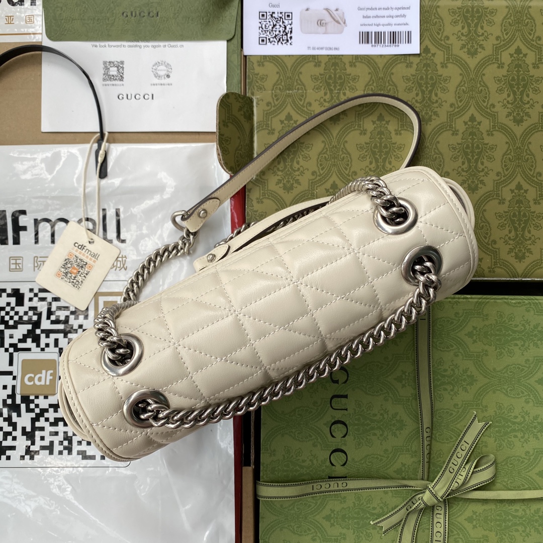 Gucci 原單GG Marmont奶白肩背包 女用典雅風格精品｜歐美奢侈品精品推薦