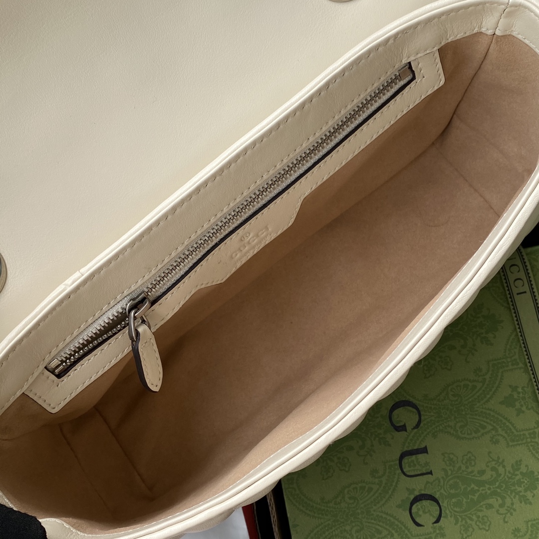 Gucci 原單GG Marmont奶白肩背包 女用典雅風格精品｜歐美奢侈品精品推薦