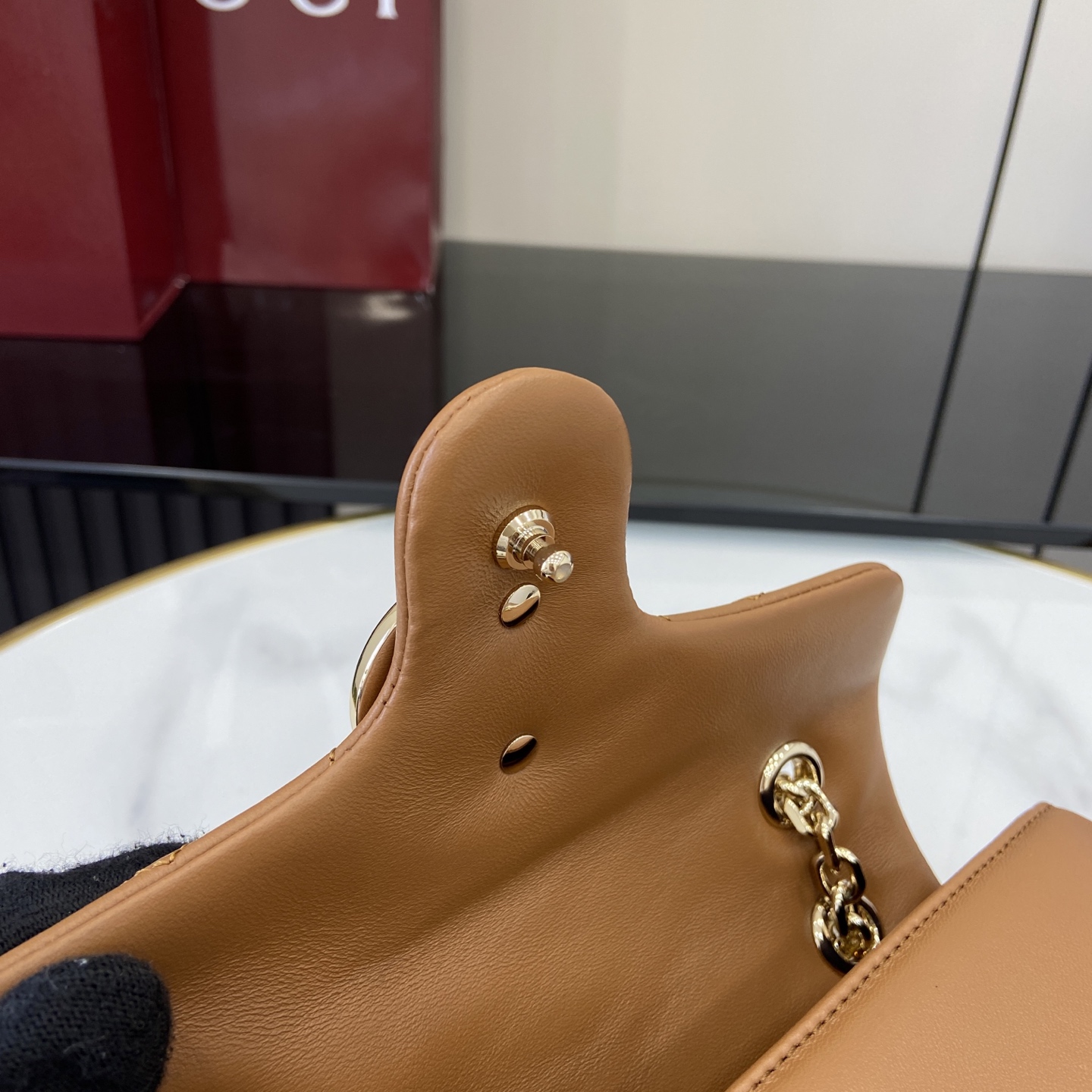 Gucci 一比一GG Marmont焦糖棕小包 女用秋冬鍊帶款｜歐美奢侈品精品推薦