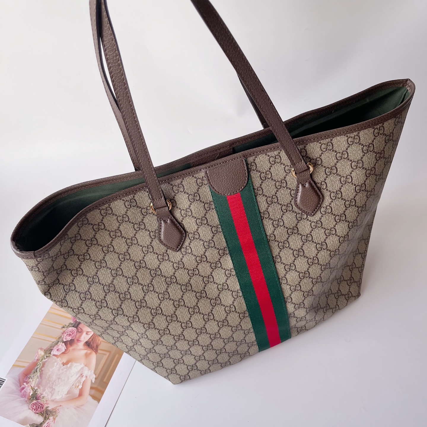 Gucci原單大型托特包女款GG老花帆布大容量通勤手提袋｜歐美奢侈品精品推薦