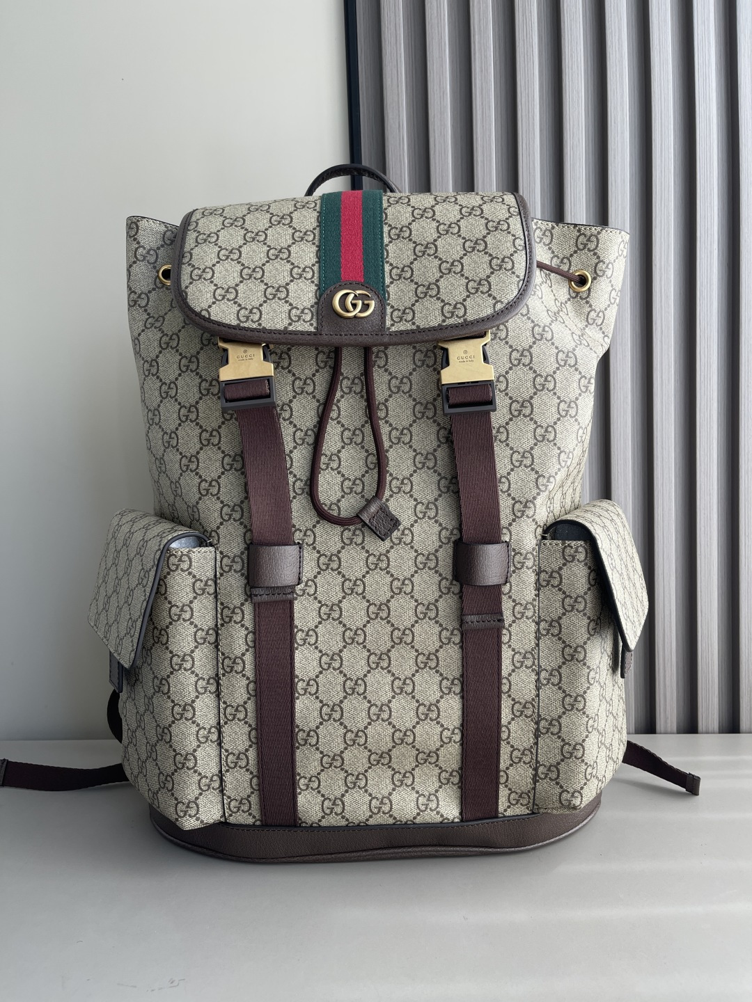 Gucci高仿Ophidia GG老花後背包 經典大容量通勤休閒款