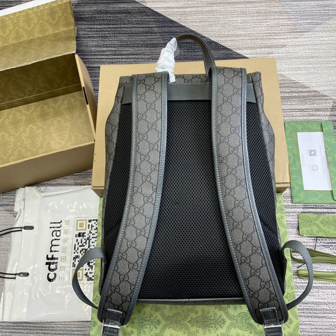 Gucci一比一Ophidia灰老花後背包 都會風格潮男潮女首選｜歐美奢侈品精品推薦