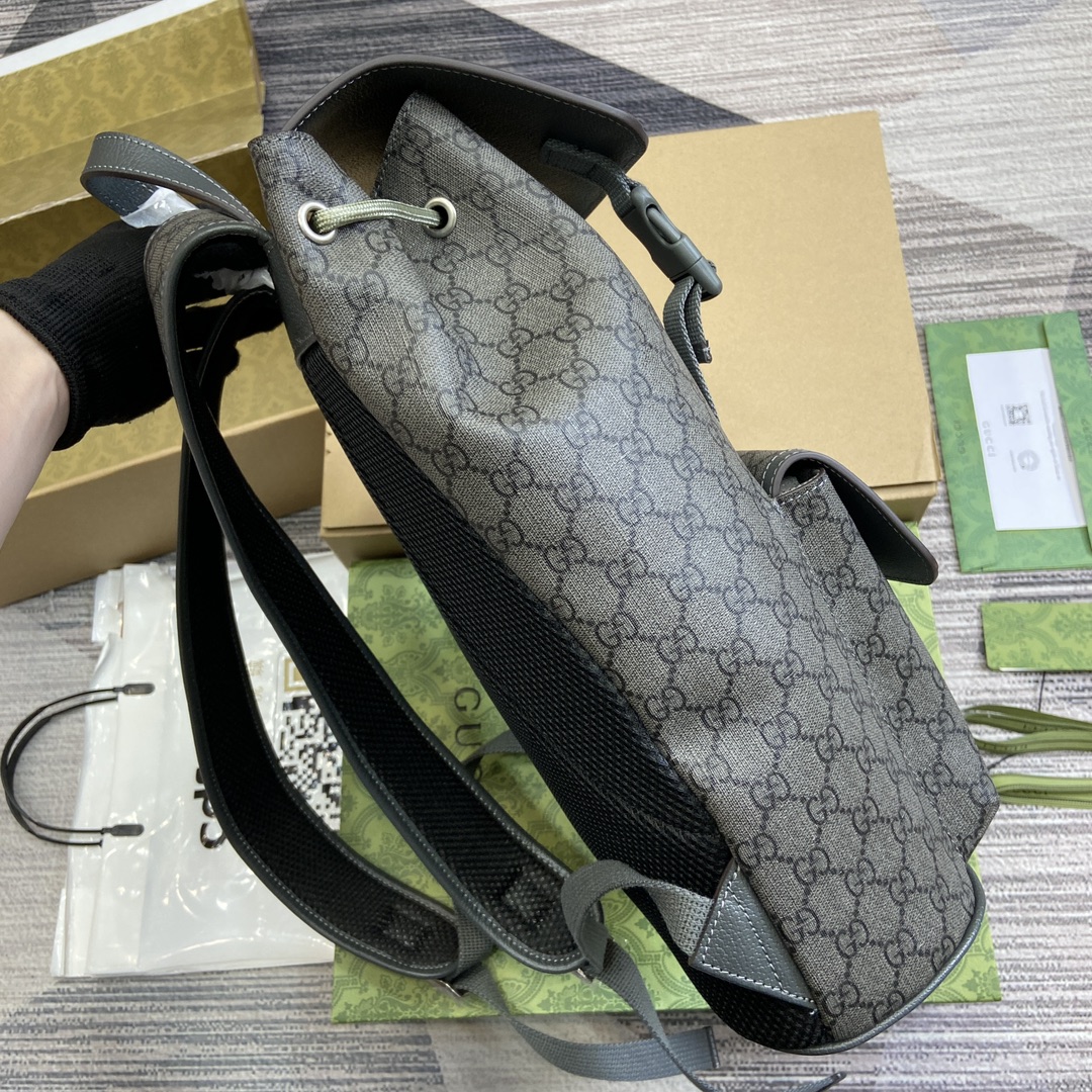 Gucci一比一Ophidia灰老花後背包 都會風格潮男潮女首選｜歐美奢侈品精品推薦