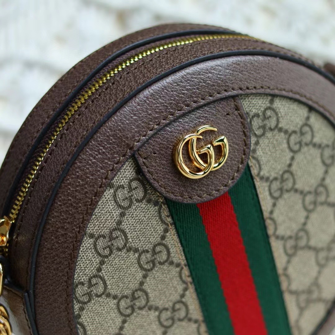 Gucci一比一Ophidia圓形老花包 金鏈斜背復古亮點單品｜歐美奢侈品精品推薦