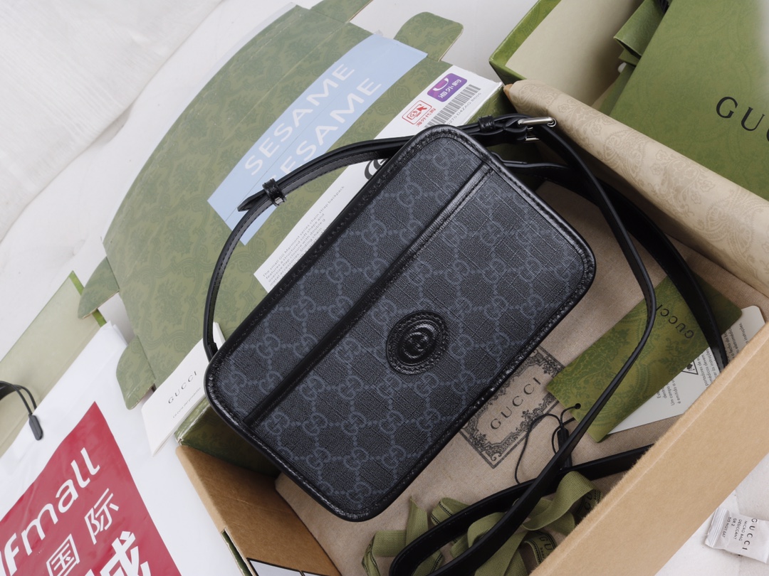 Gucci原單Ophidia黑老花相機包 中性簡約都會風設計