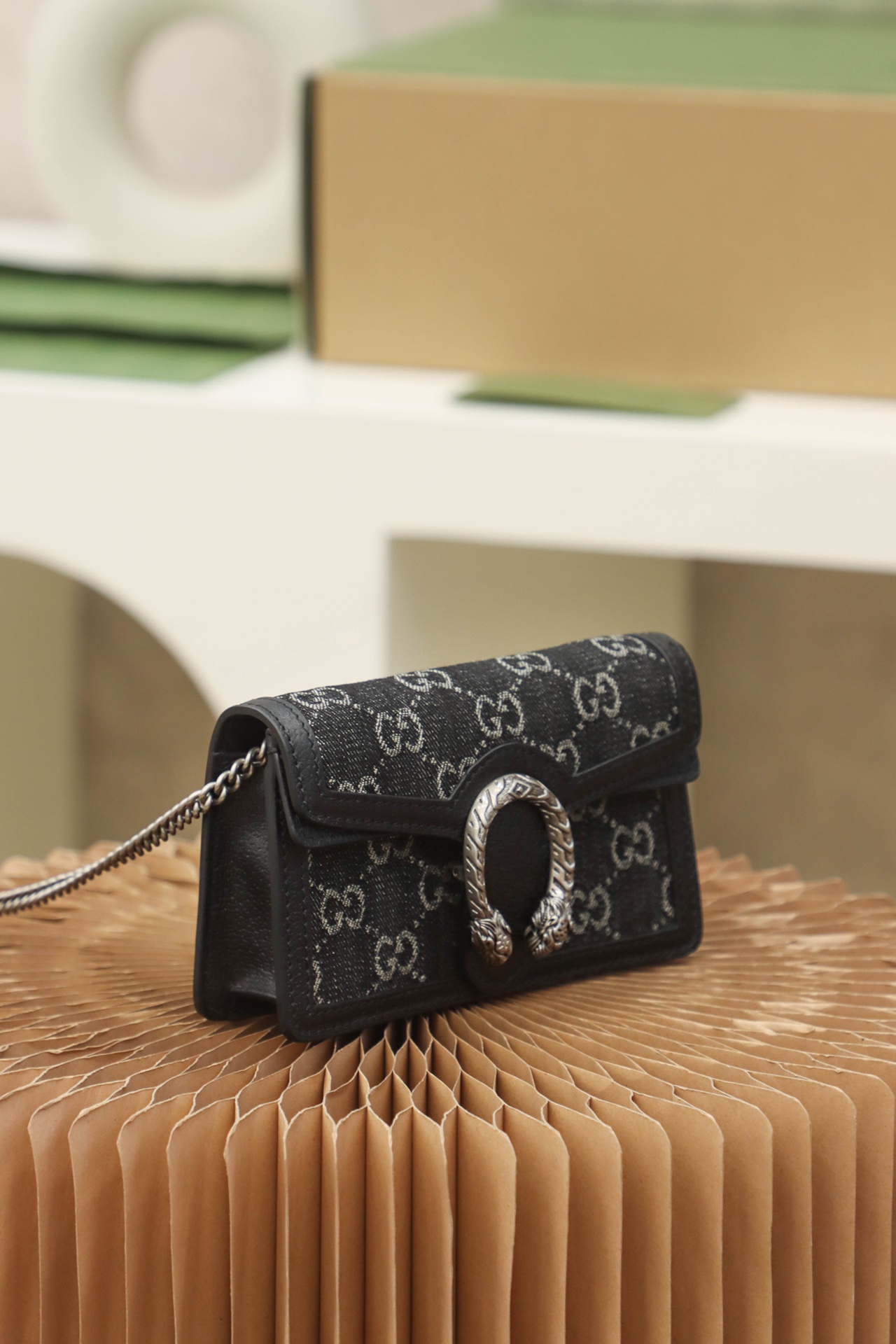 Gucci A貨Dionysus迷你鍊條包 黑老花款可愛百搭｜歐美奢侈品精品推薦