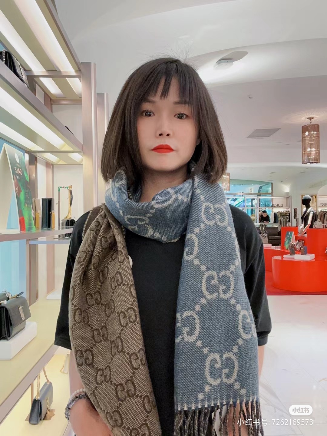 Gucci 高仿男女款雙G提花圍巾 時尚復古百搭款|超A仿原單精品圖片 6 Gucci 高仿男女款雙G提花圍巾 時尚復古百搭款|歐美奢侈品精品推薦